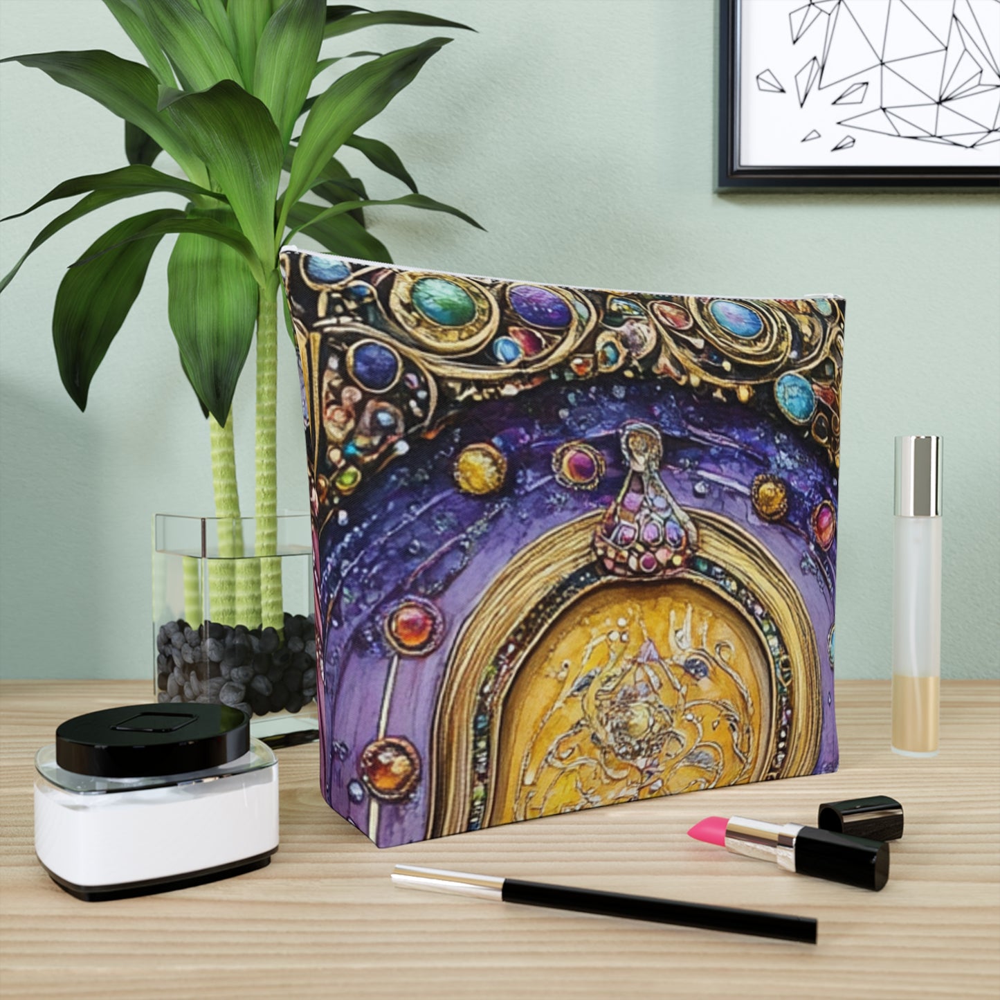 Fairy Door Cosmetic Bag with Enchanted Door Design, Makeup Organizer, Travel Pouch, Gift for Her, Magical Cosmetics Bag