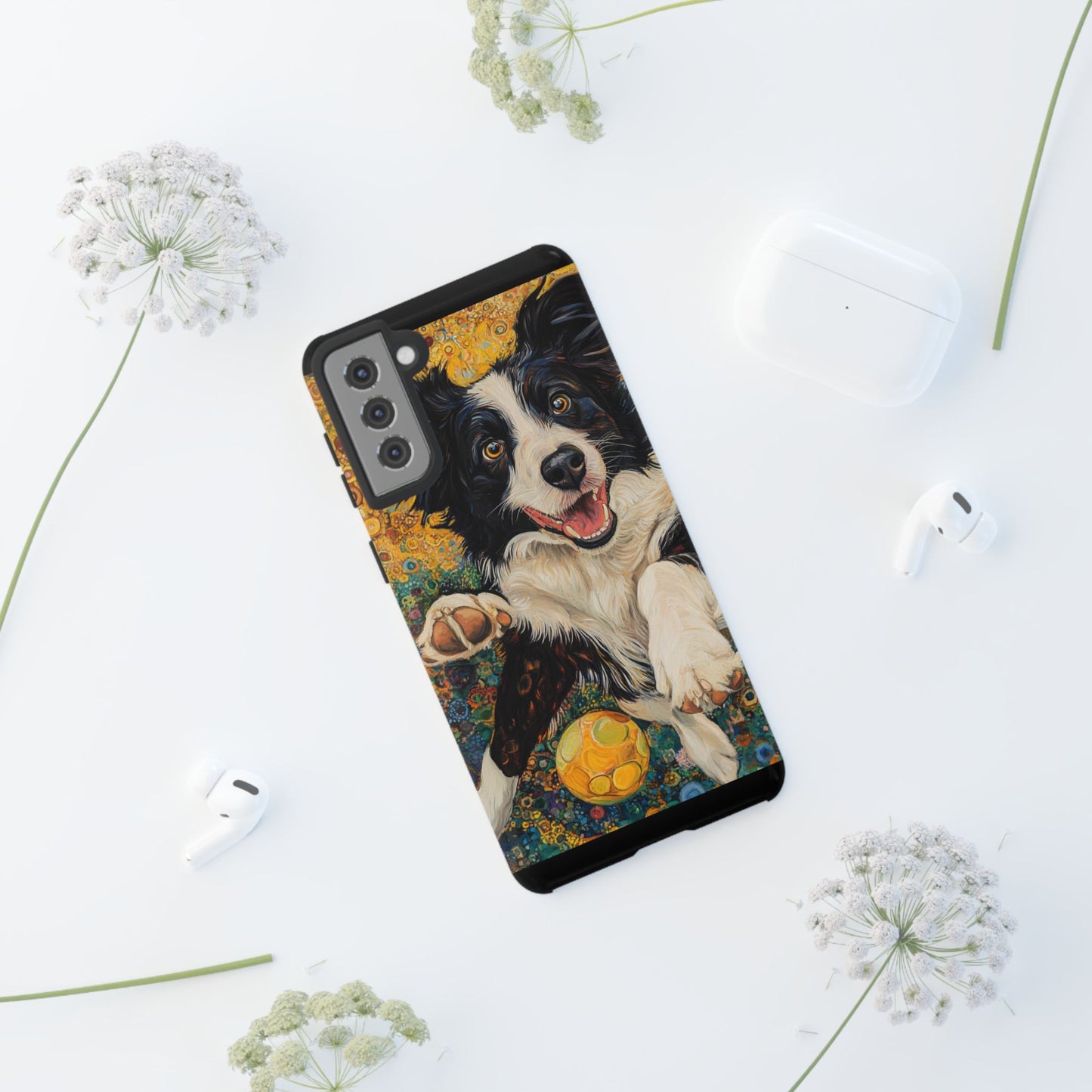 Border Collie Phone Case, Tough Cases, Pet Gifts, Customized Dog Accessories, Dog Mom Gift, Colorful Animal Artwork