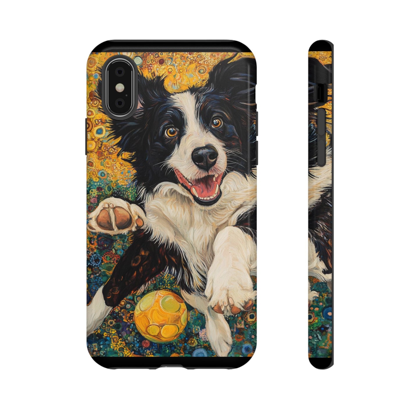 Border Collie Phone Case, Tough Cases, Pet Gifts, Customized Dog Accessories, Dog Mom Gift, Colorful Animal Artwork