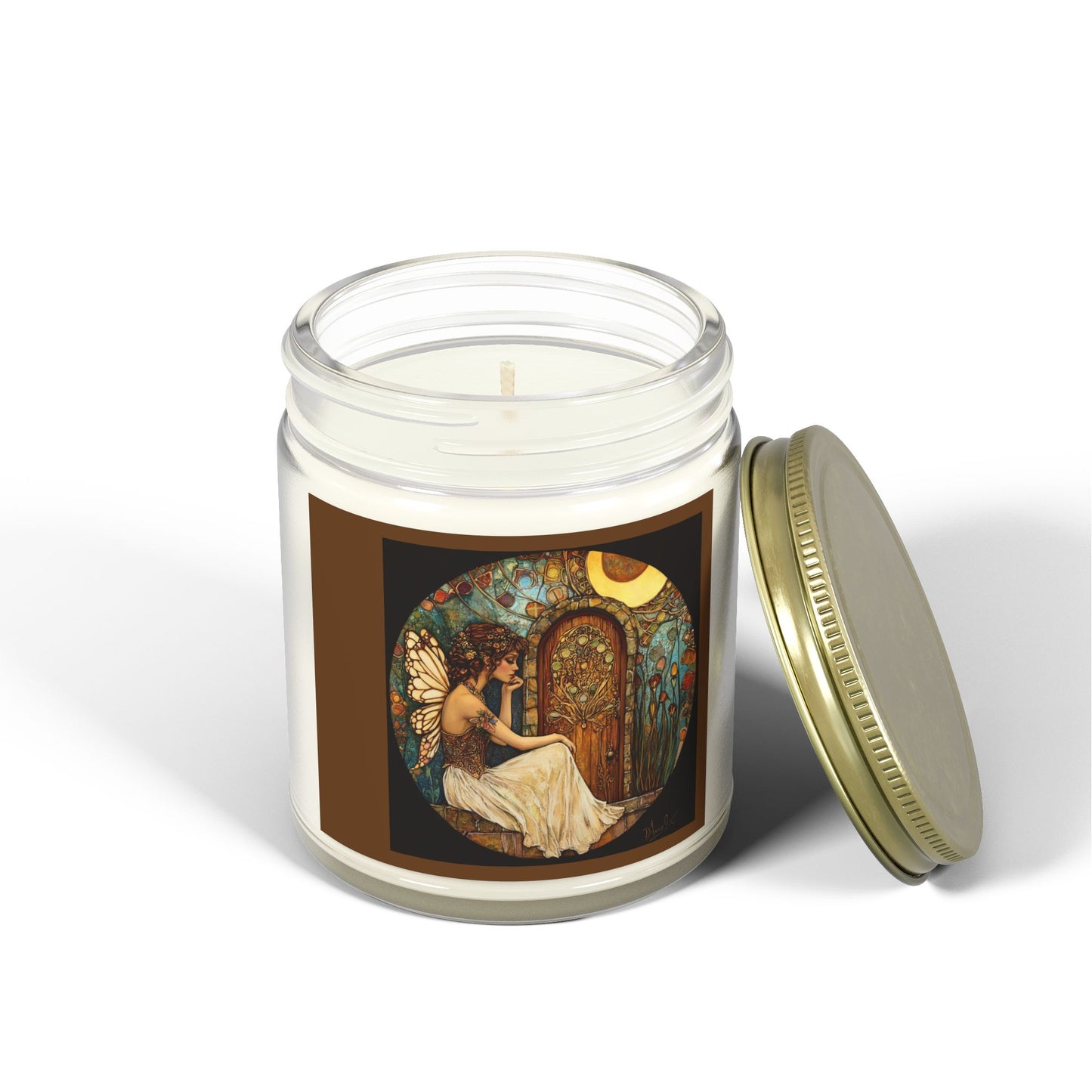 Fairy Door Fairy Art Candle - Scented Coconut Apricot Wax, Gift for Relaxation, Home Decor, Self-Care, Holiday Gifts, Unique Art Decor