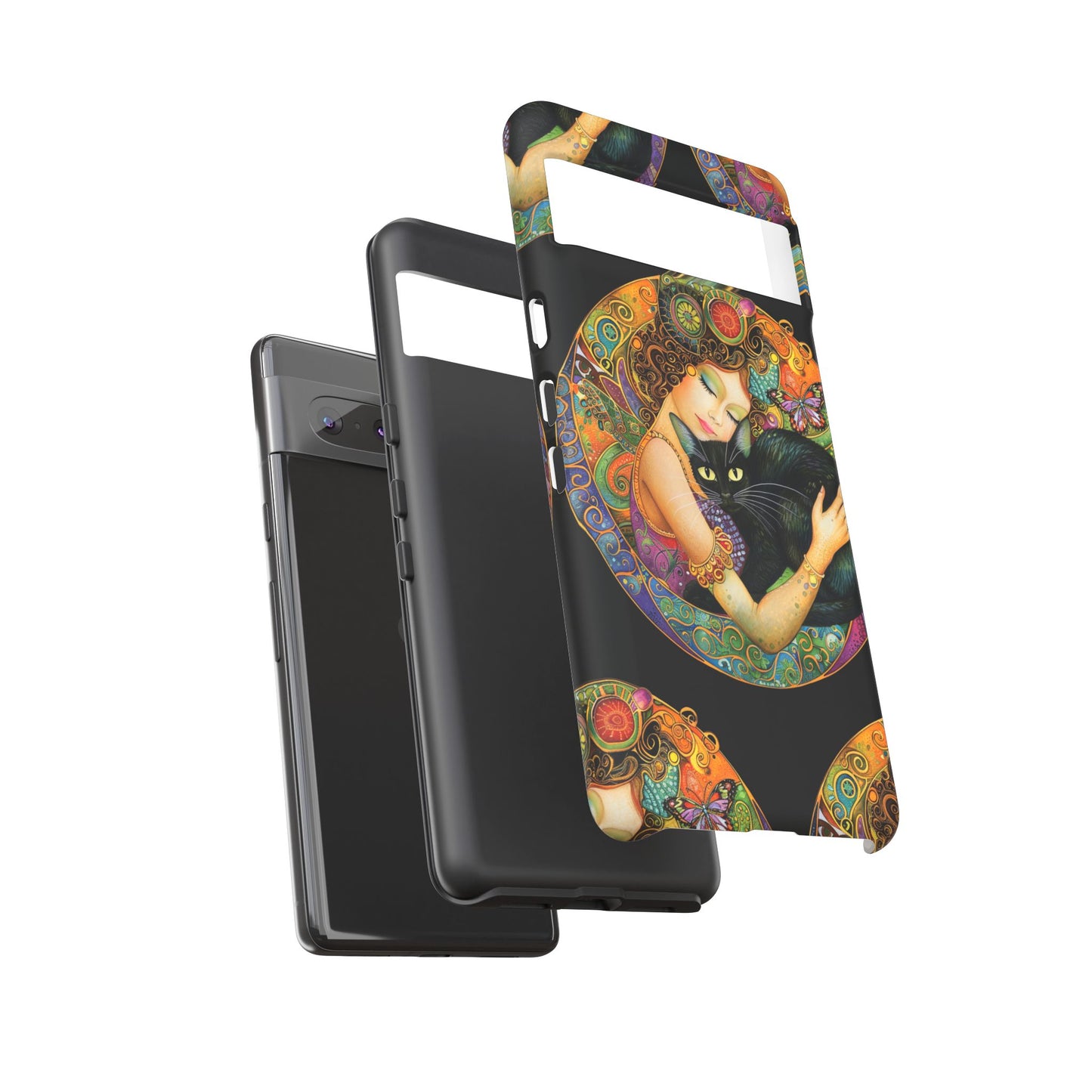 Tough Cases Phone Case, Colorful Protective Cover for Cat Lovers, Trendy Gift for Birthdays, Unique Art Phone Accessories