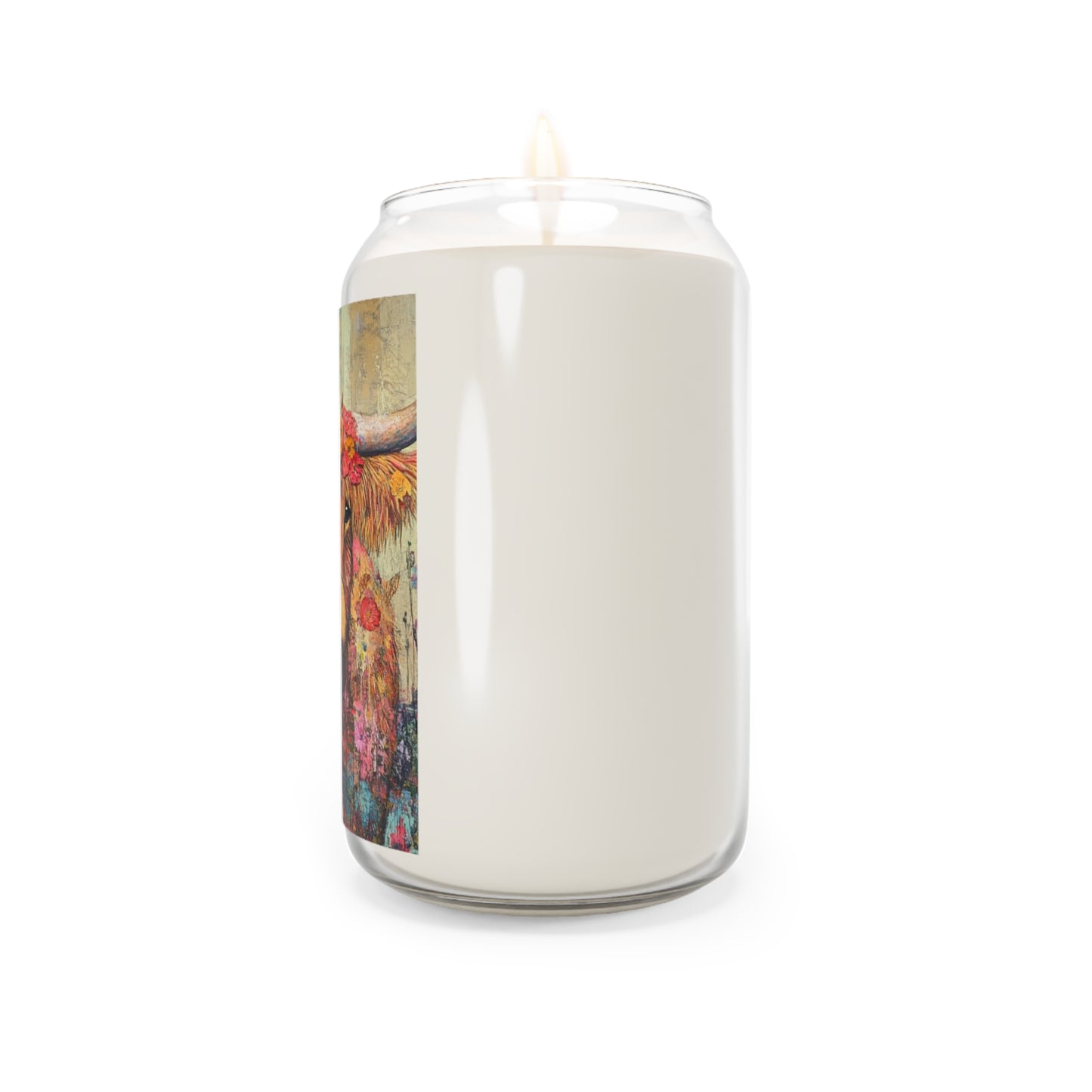 Highland Cow Scented Soy Candles with Floral Cow Design, Cozy Home Decor, Perfect Gift for Farmhouse Lovers