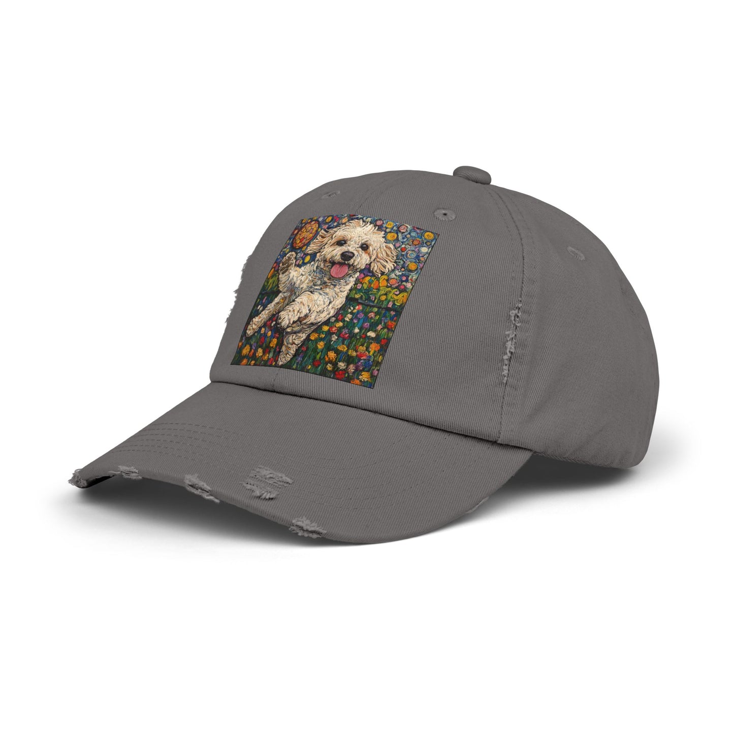 Doodle Pickleball Art Cap, Distressed Baseball Hat, Pet Lover Gift, Casual Summer Hat, Dog Mom Cap, Fun Gift for Dog Owners