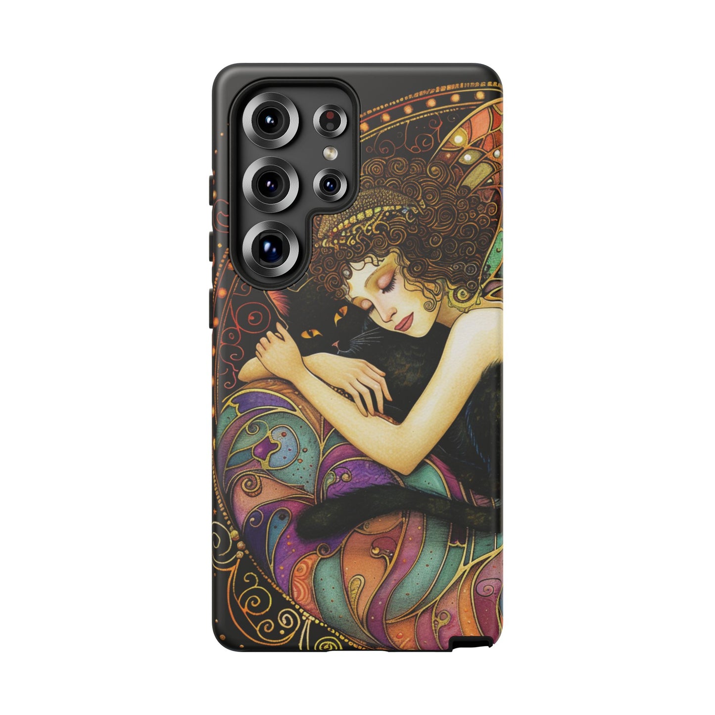 Artistic Phone Case for Cat Lovers, Tough Cases with Enchanting Design, Unique Gift for Birthdays, Holidays, and Celebrations