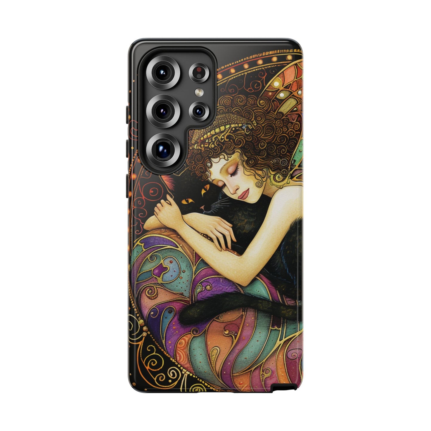 Artistic Phone Case for Cat Lovers, Tough Cases with Enchanting Design, Unique Gift for Birthdays, Holidays, and Celebrations