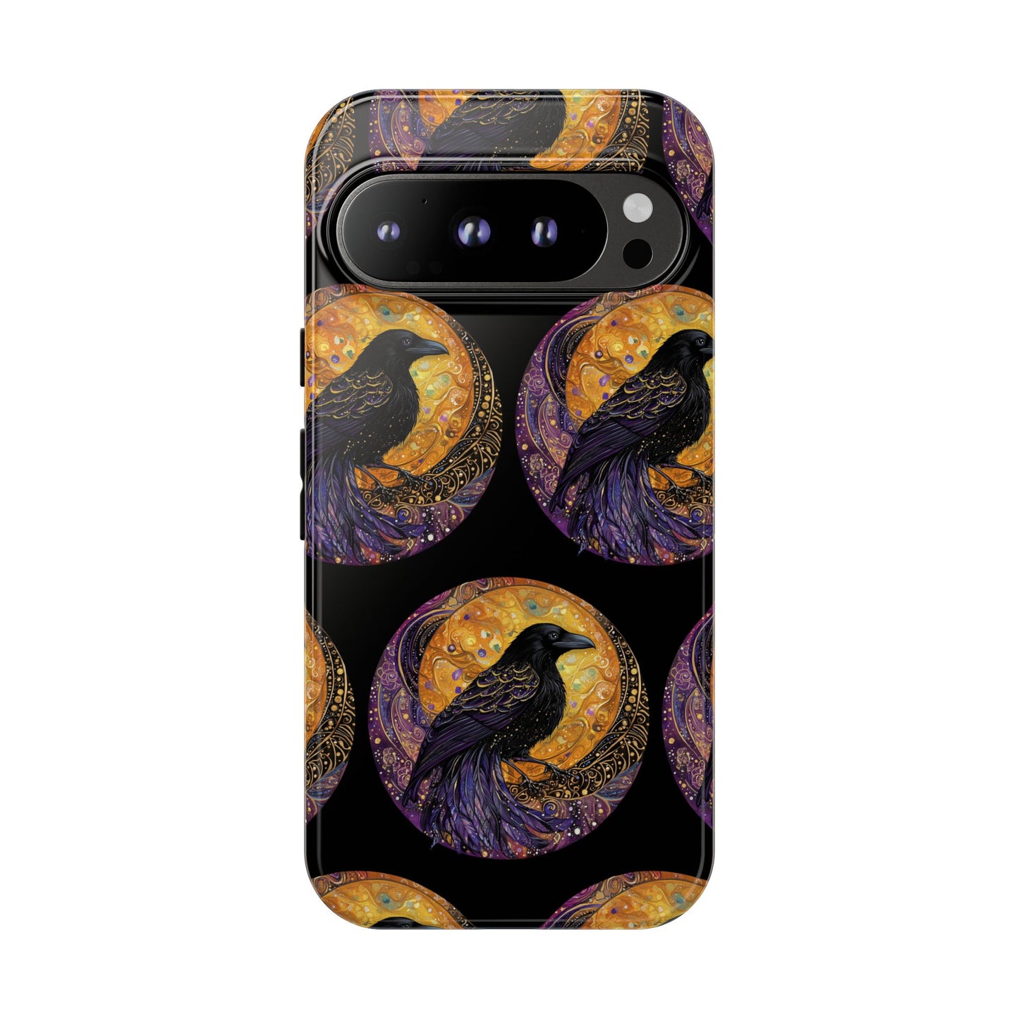 Raven Celestial Phone Case, Astrological Gift, Bird Lover Accessory, Tough Phone Cover, Gothic Aesthetic, Halloween Tech Decor