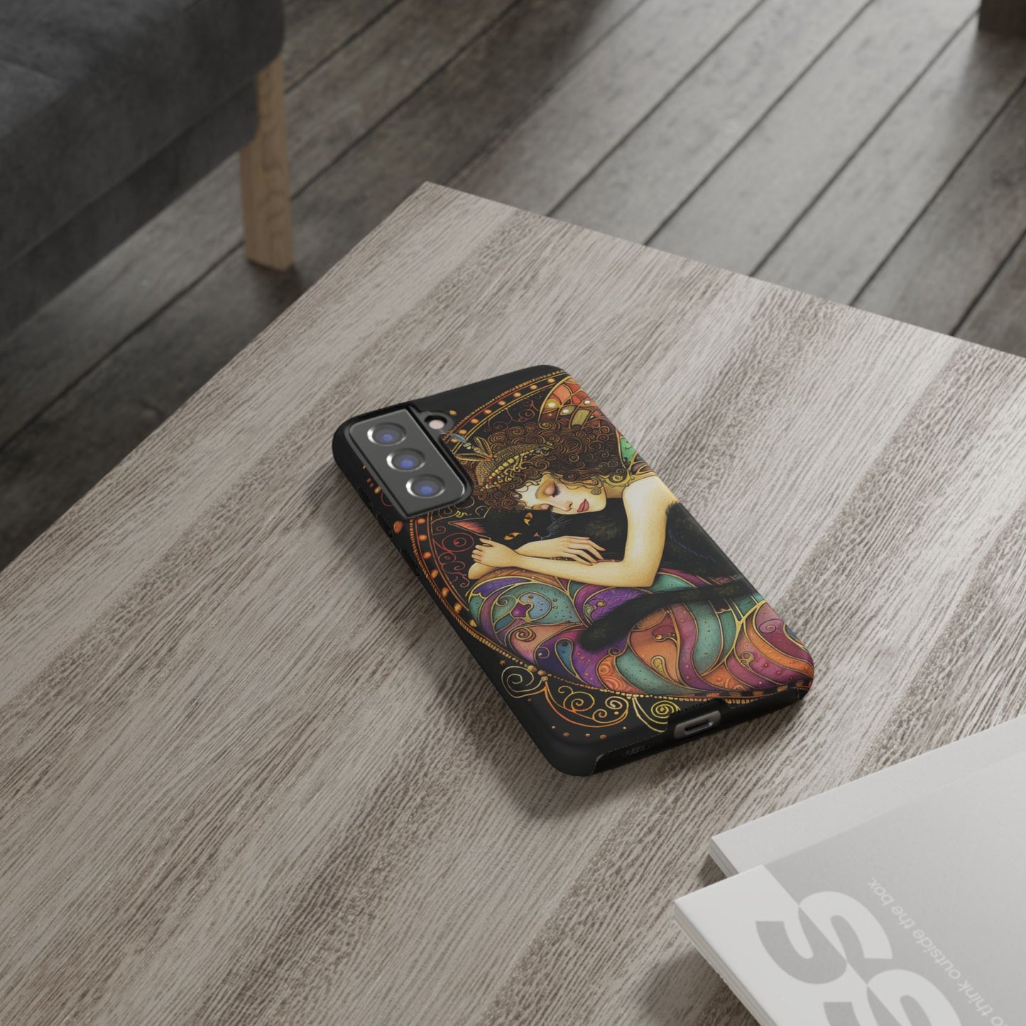 Artistic Phone Case for Cat Lovers, Tough Cases with Enchanting Design, Unique Gift for Birthdays, Holidays, and Celebrations