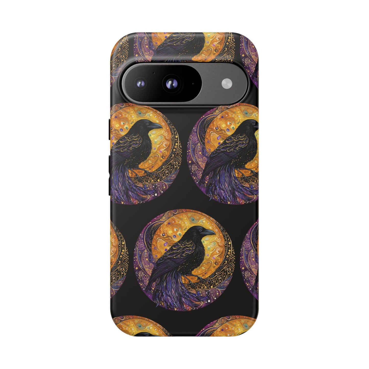 Raven Celestial Phone Case, Astrological Gift, Bird Lover Accessory, Tough Phone Cover, Gothic Aesthetic, Halloween Tech Decor