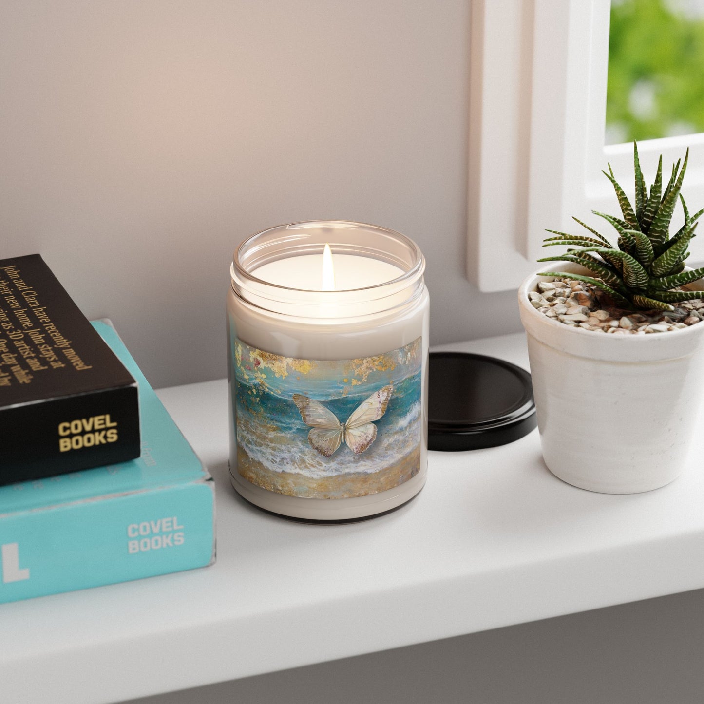 Butterfly Serenity Scented Soy Candle | Relaxing Home Decor, Eco-Friendly Gift, Aromatherapy, Beach Vibes, Handmade Candle