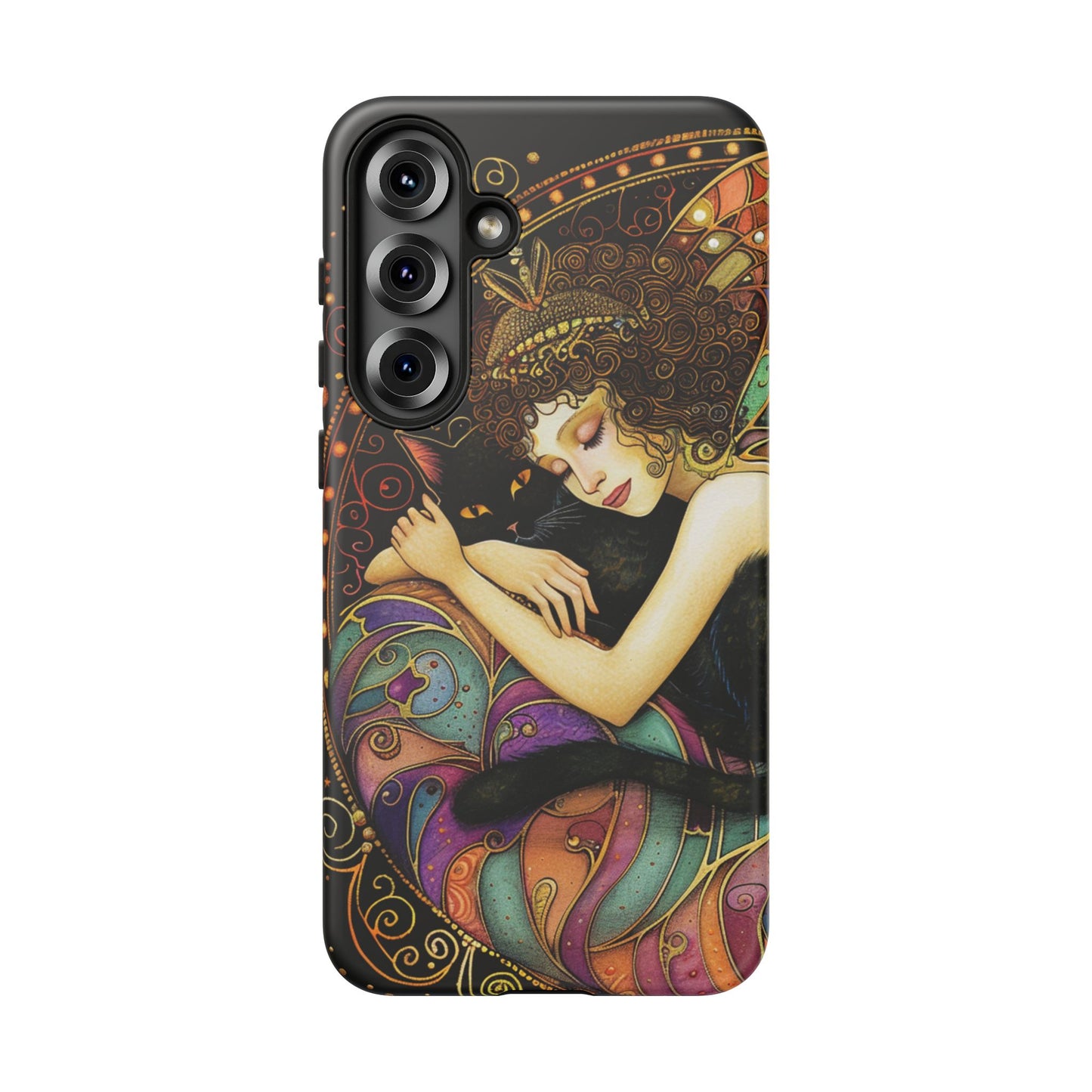 Artistic Phone Case for Cat Lovers, Tough Cases with Enchanting Design, Unique Gift for Birthdays, Holidays, and Celebrations