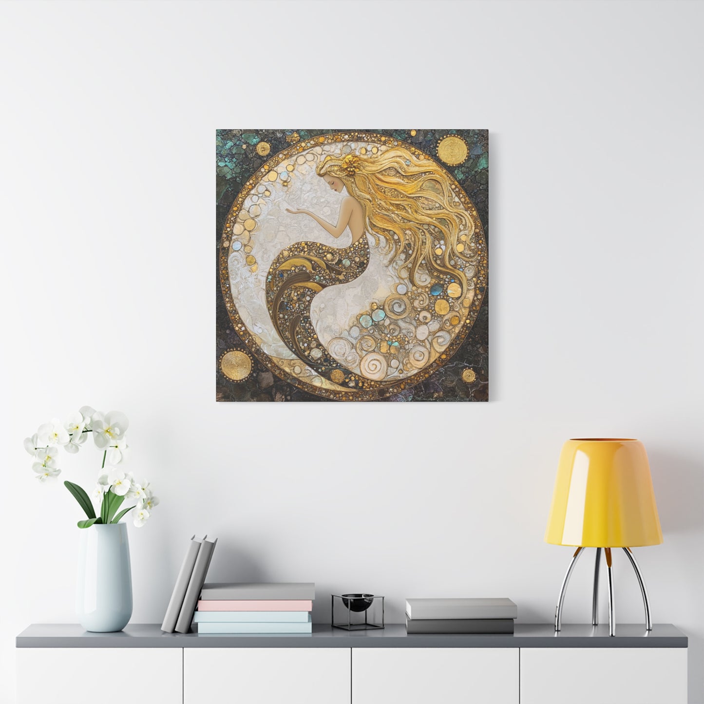 Artistic Mermaid Canvas Wall Art, Coastal Decor, Beach House Wall Art, Home Decoration, Unique Gift for Sea Lovers