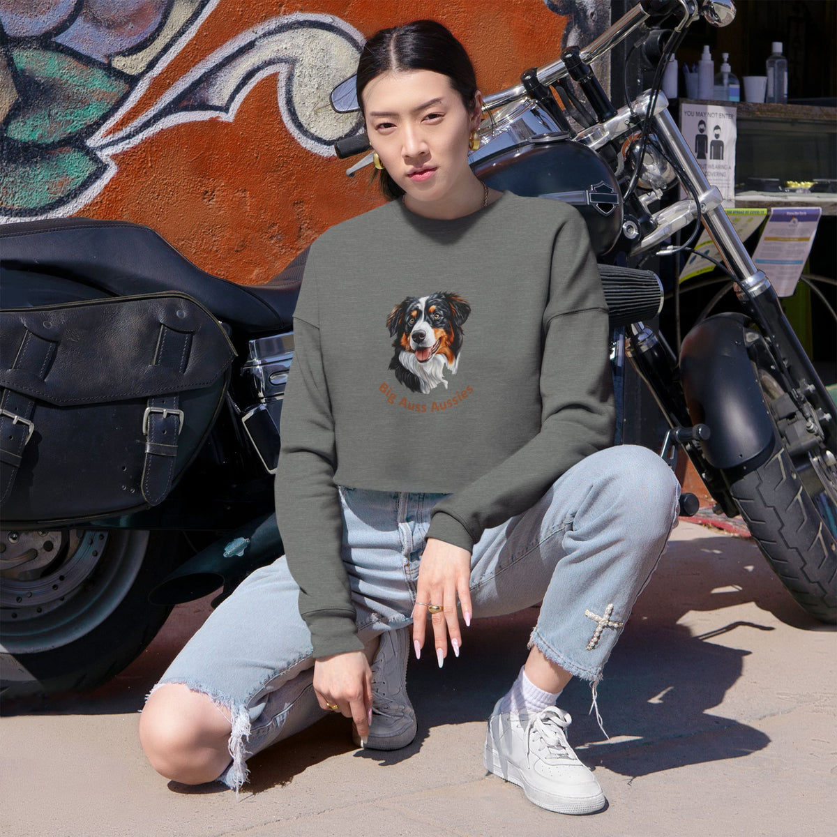 Big Auss Aussies Cropped Sweatshirt