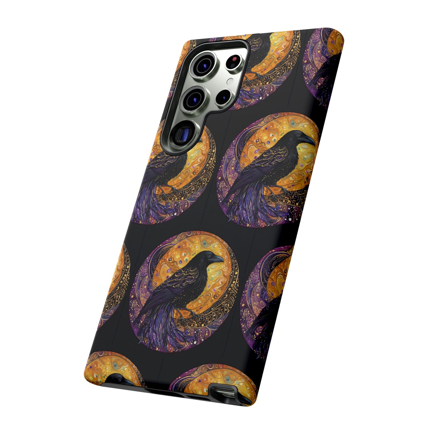 Raven Celestial Phone Case, Astrological Gift, Bird Lover Accessory, Tough Phone Cover, Gothic Aesthetic, Halloween Tech Decor