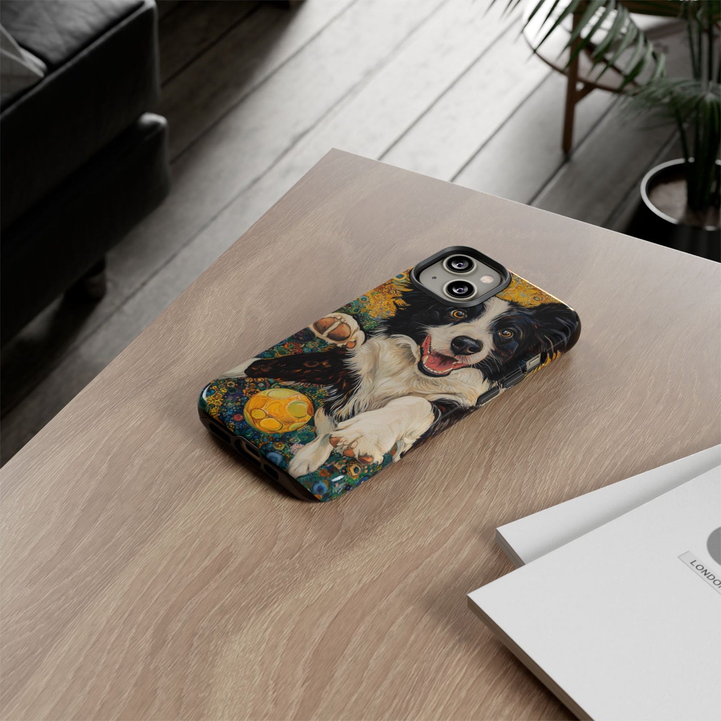 Border Collie Phone Case, Tough Cases, Pet Gifts, Customized Dog Accessories, Dog Mom Gift, Colorful Animal Artwork