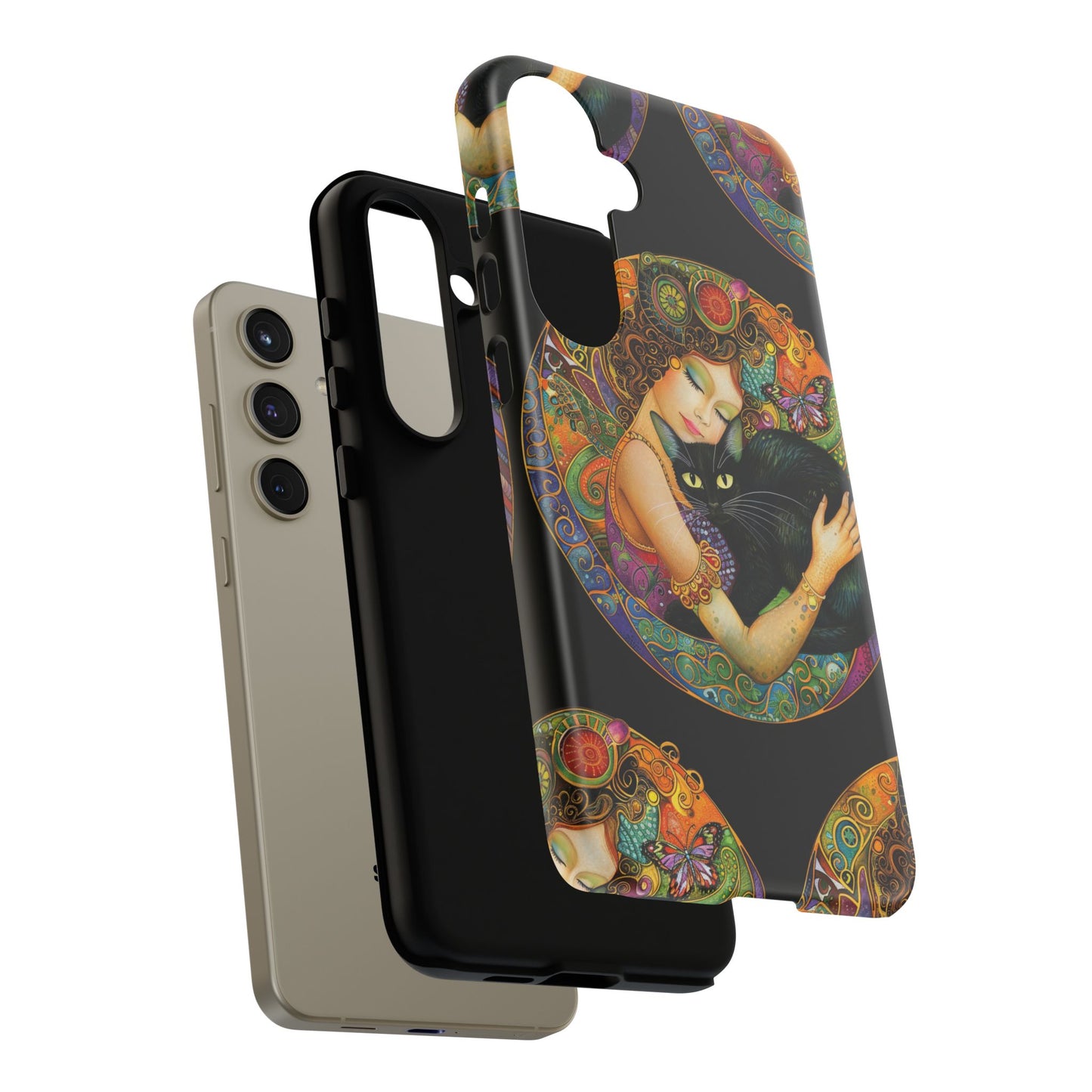 Tough Cases Phone Case, Colorful Protective Cover for Cat Lovers, Trendy Gift for Birthdays, Unique Art Phone Accessories