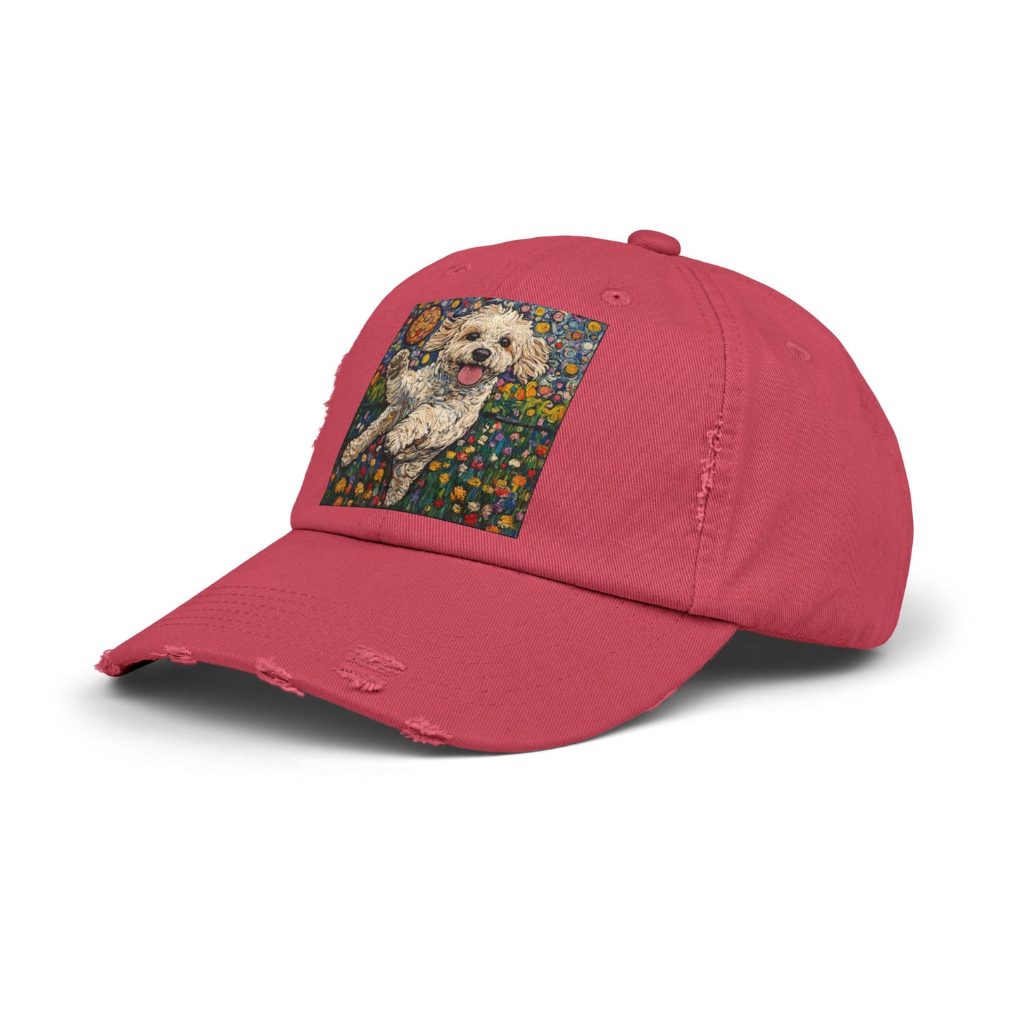 Doodle Pickleball Art Cap, Distressed Baseball Hat, Pet Lover Gift, Casual Summer Hat, Dog Mom Cap, Fun Gift for Dog Owners