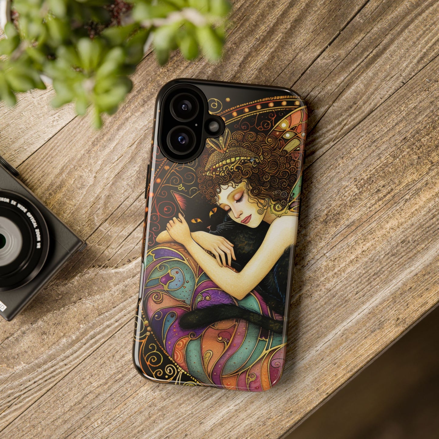 Artistic Phone Case for Cat Lovers, Tough Cases with Enchanting Design, Unique Gift for Birthdays, Holidays, and Celebrations