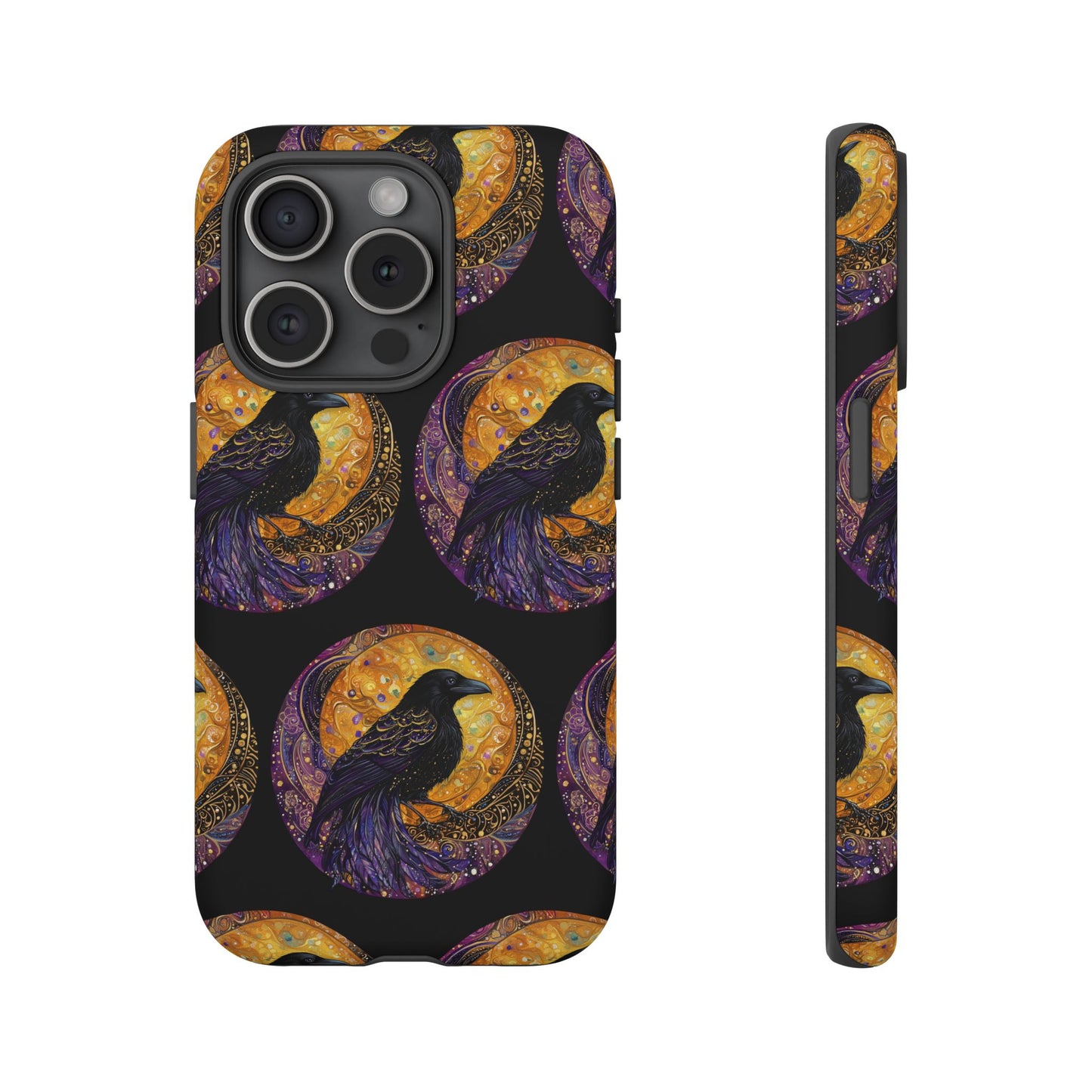 Raven Celestial Phone Case, Astrological Gift, Bird Lover Accessory, Tough Phone Cover, Gothic Aesthetic, Halloween Tech Decor