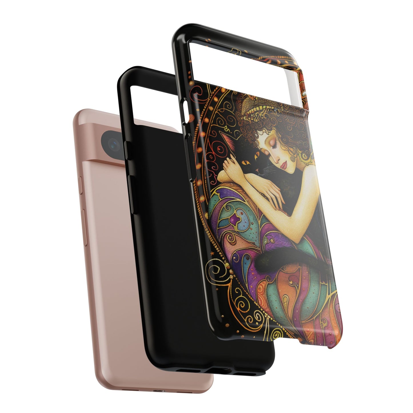 Artistic Phone Case for Cat Lovers, Tough Cases with Enchanting Design, Unique Gift for Birthdays, Holidays, and Celebrations
