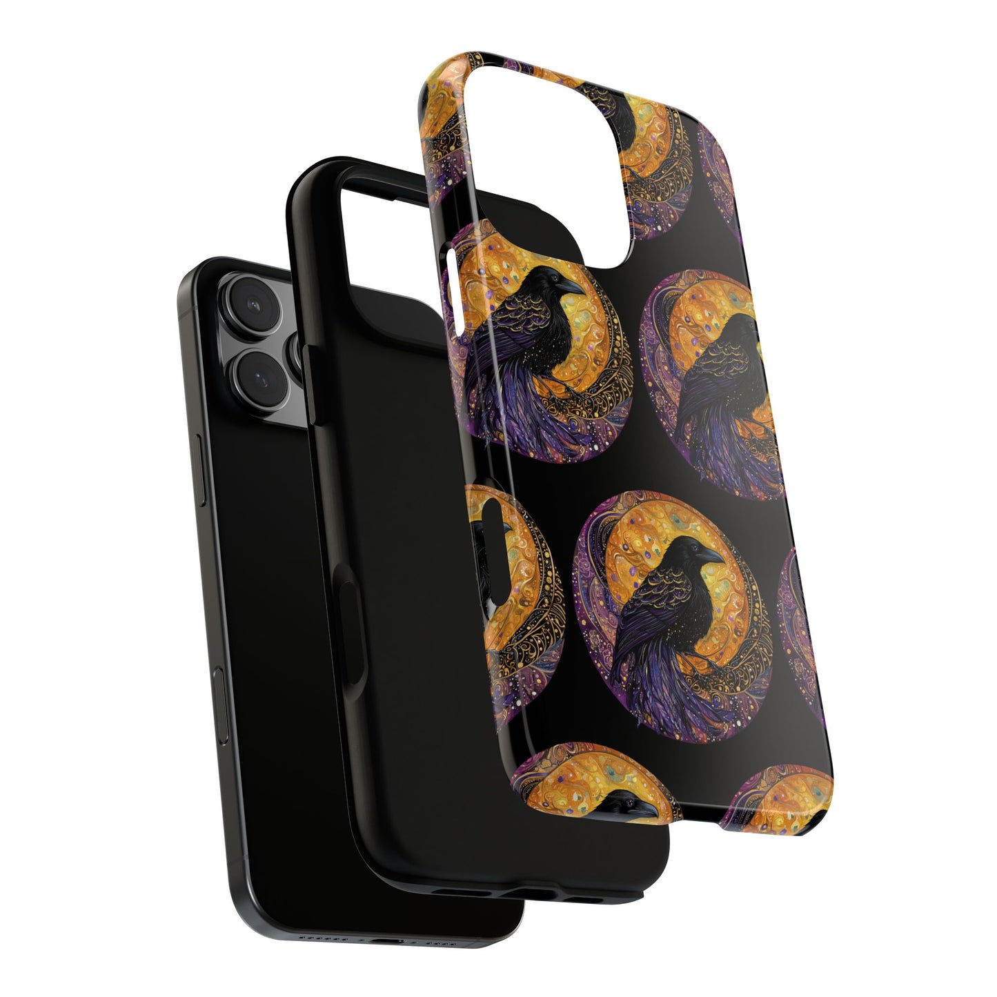 Raven Celestial Phone Case, Astrological Gift, Bird Lover Accessory, Tough Phone Cover, Gothic Aesthetic, Halloween Tech Decor