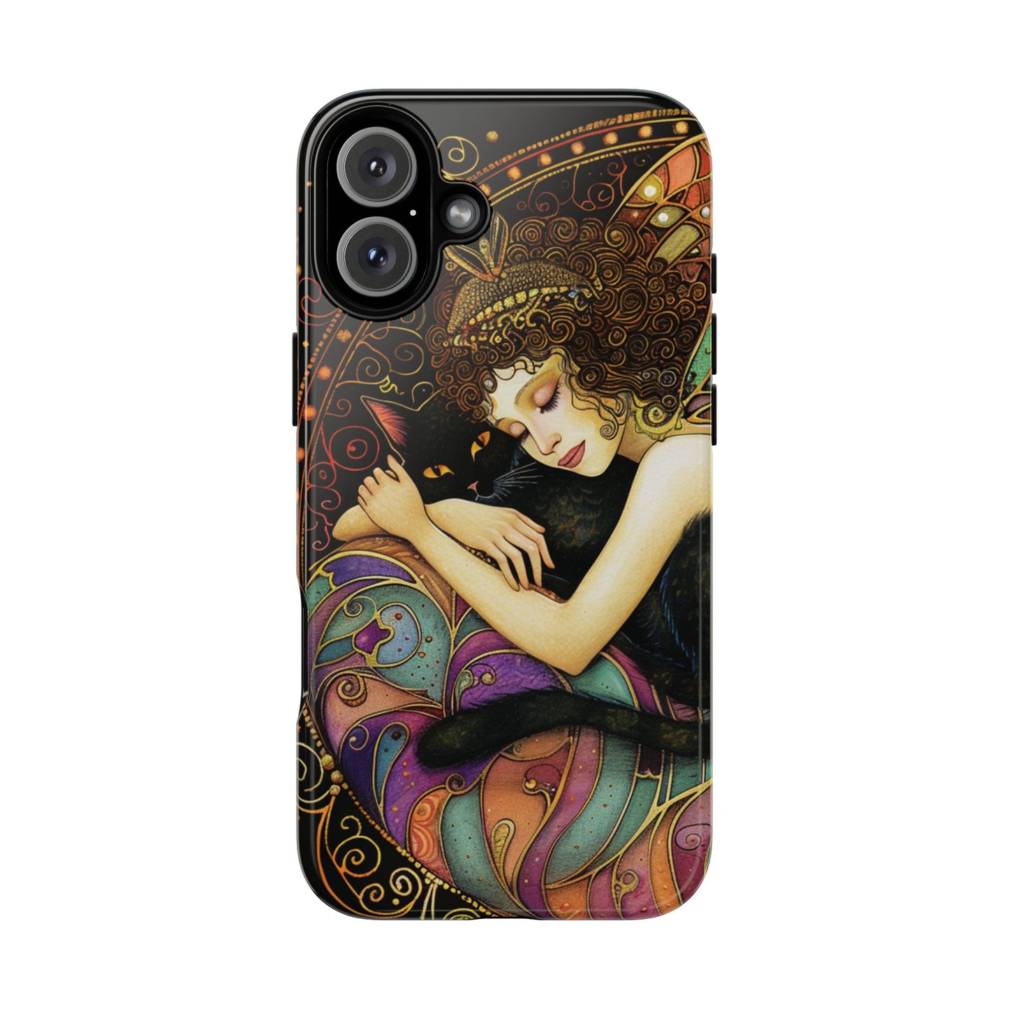 Artistic Phone Case for Cat Lovers, Tough Cases with Enchanting Design, Unique Gift for Birthdays, Holidays, and Celebrations