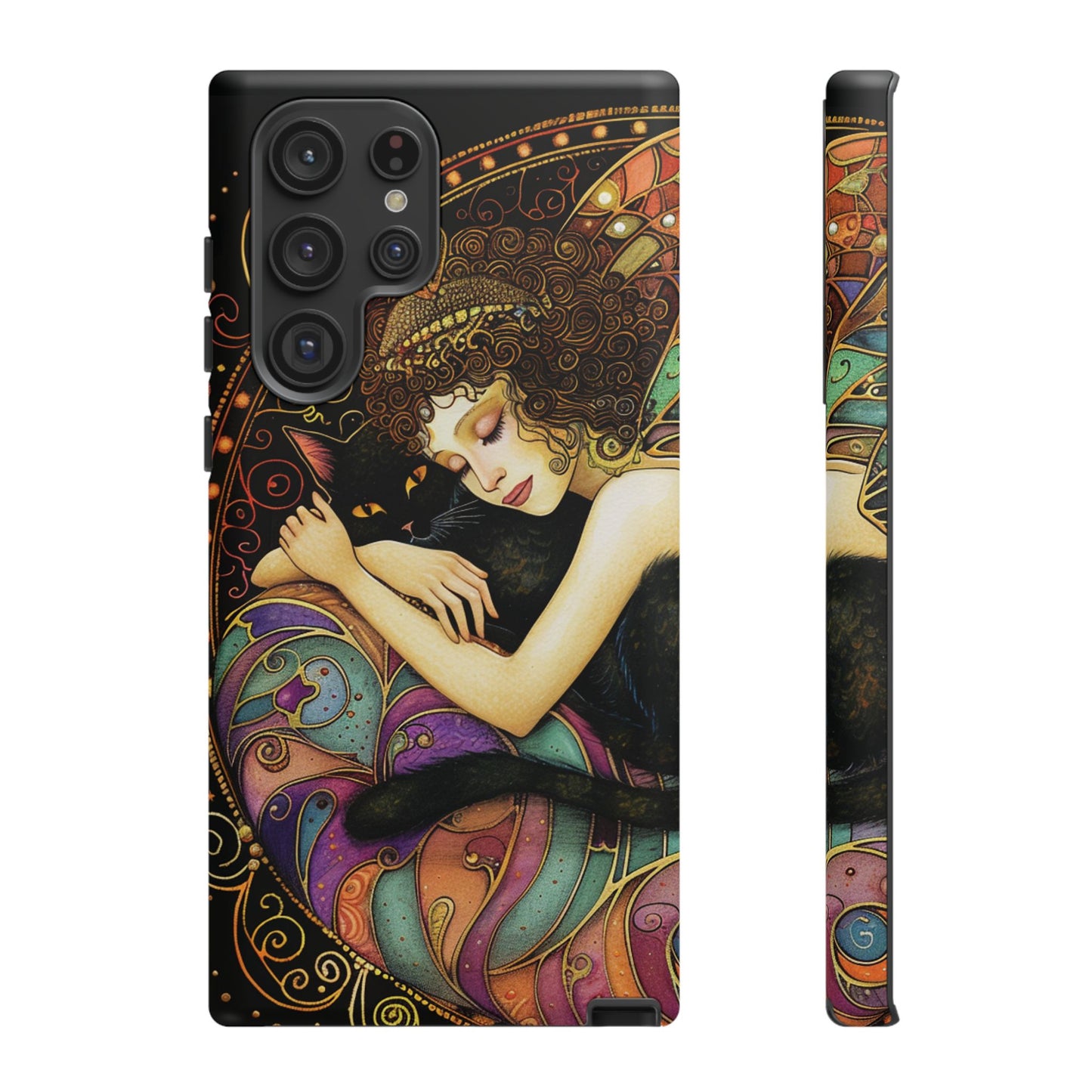 Artistic Phone Case for Cat Lovers, Tough Cases with Enchanting Design, Unique Gift for Birthdays, Holidays, and Celebrations