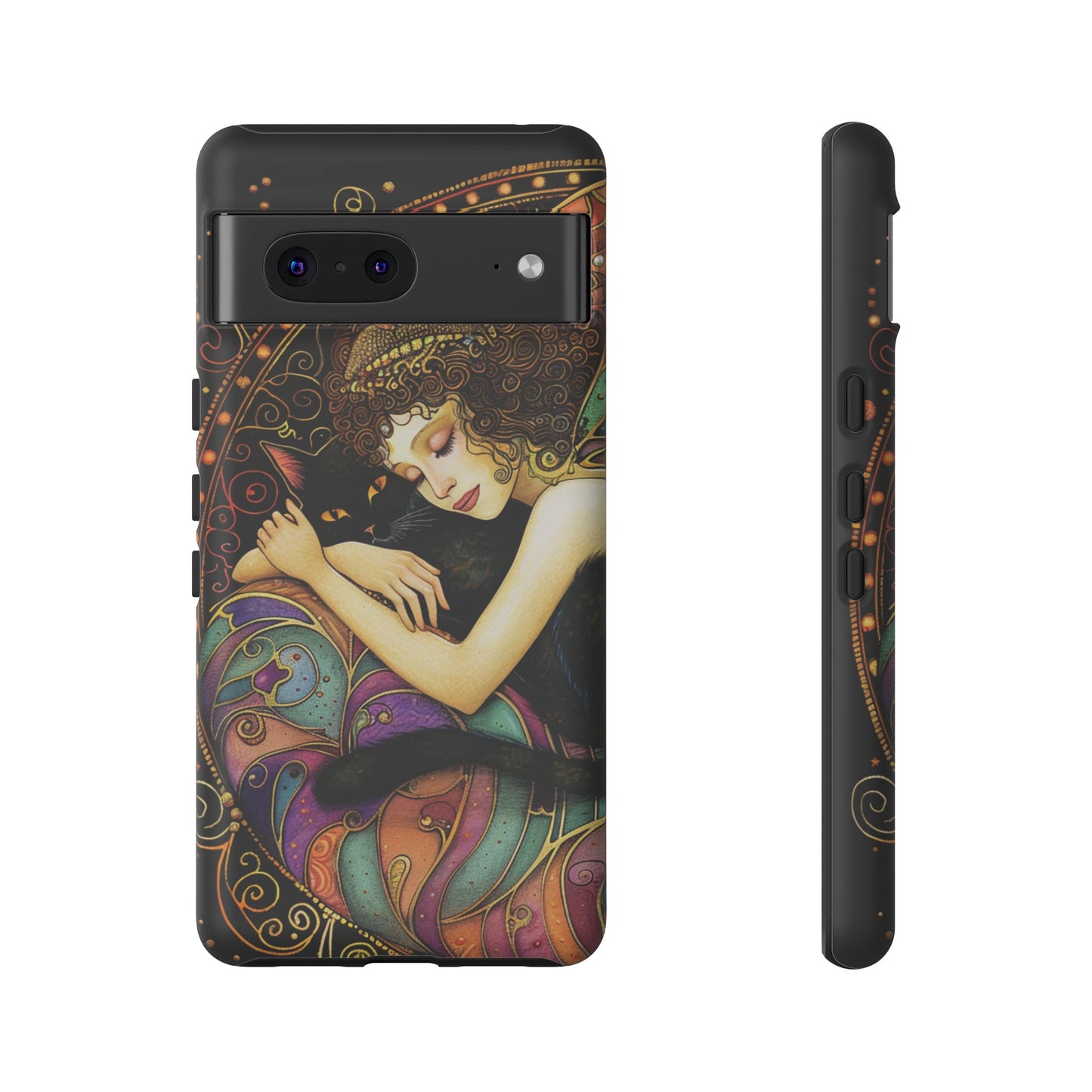 Artistic Phone Case for Cat Lovers, Tough Cases with Enchanting Design, Unique Gift for Birthdays, Holidays, and Celebrations