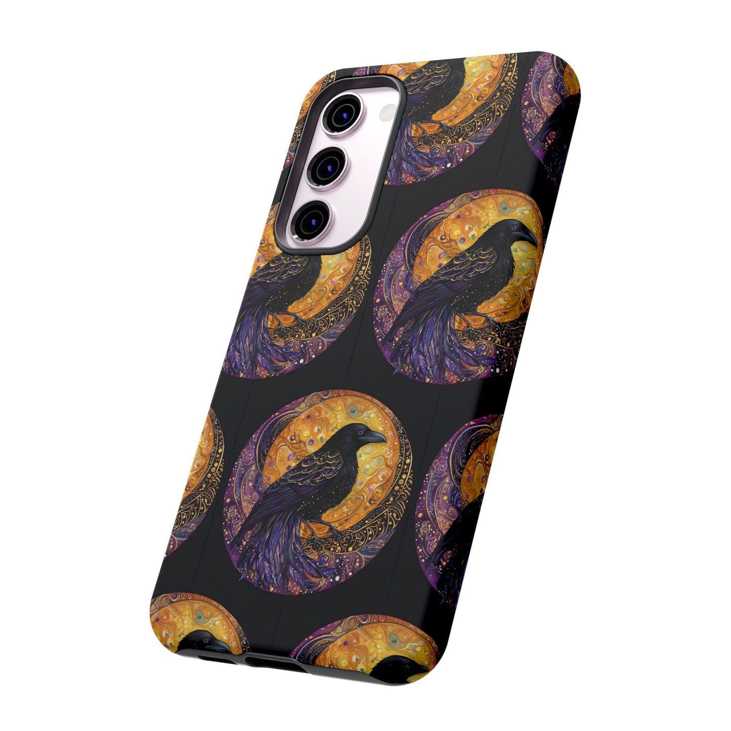 Raven Celestial Phone Case, Astrological Gift, Bird Lover Accessory, Tough Phone Cover, Gothic Aesthetic, Halloween Tech Decor