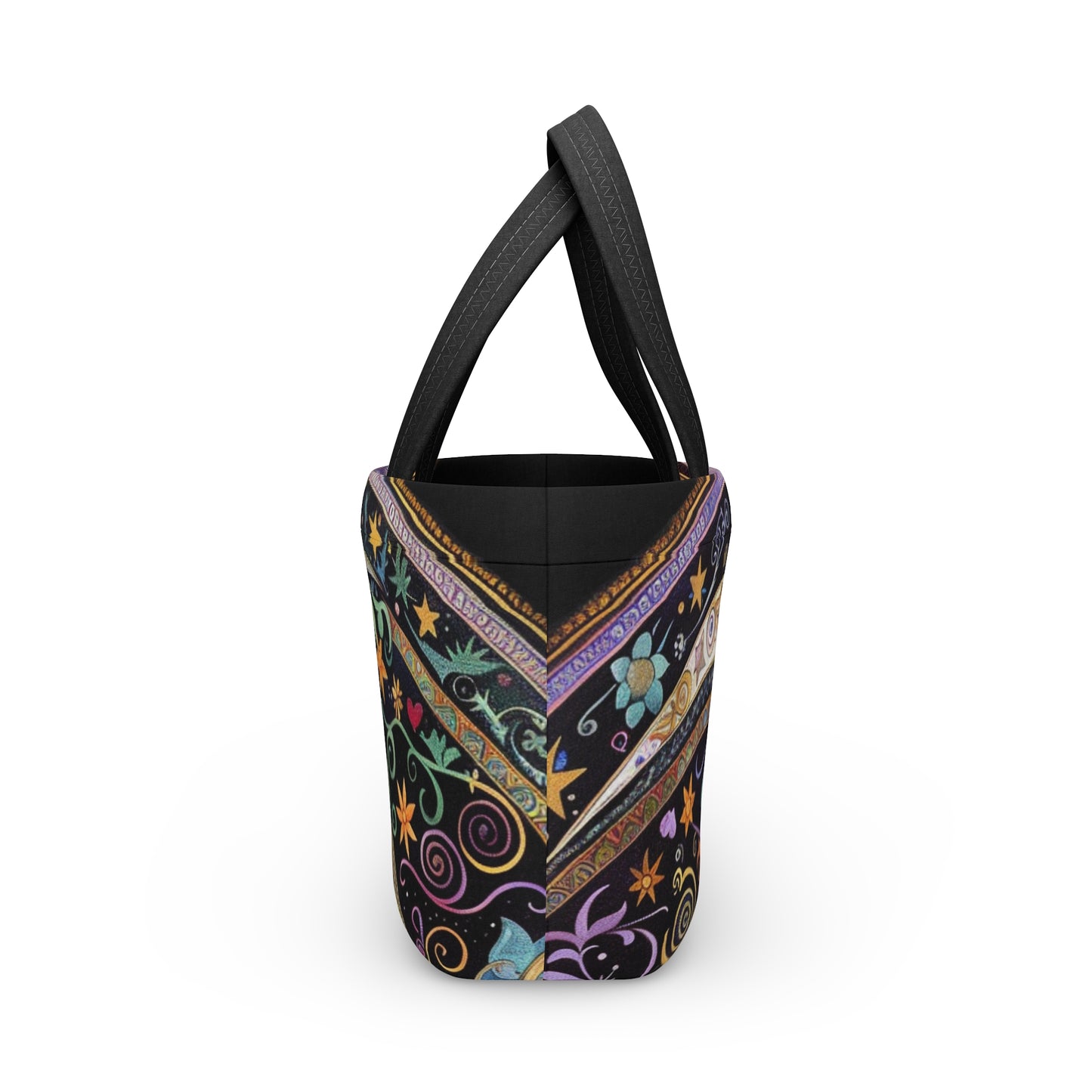 Colorful Celestial Patterns Lunch Bag, Insulated Tote, Reusable Food Carrier, Eco-Friendly Lunch Container, Picnic Essential