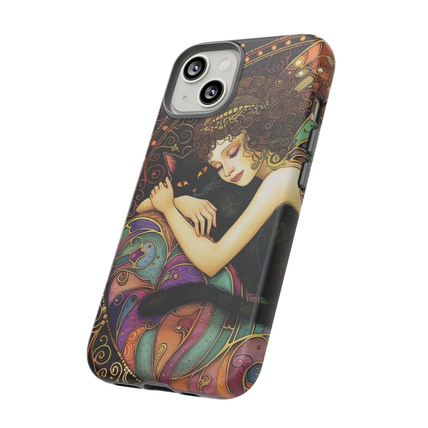Artistic Phone Case for Cat Lovers, Tough Cases with Enchanting Design, Unique Gift for Birthdays, Holidays, and Celebrations