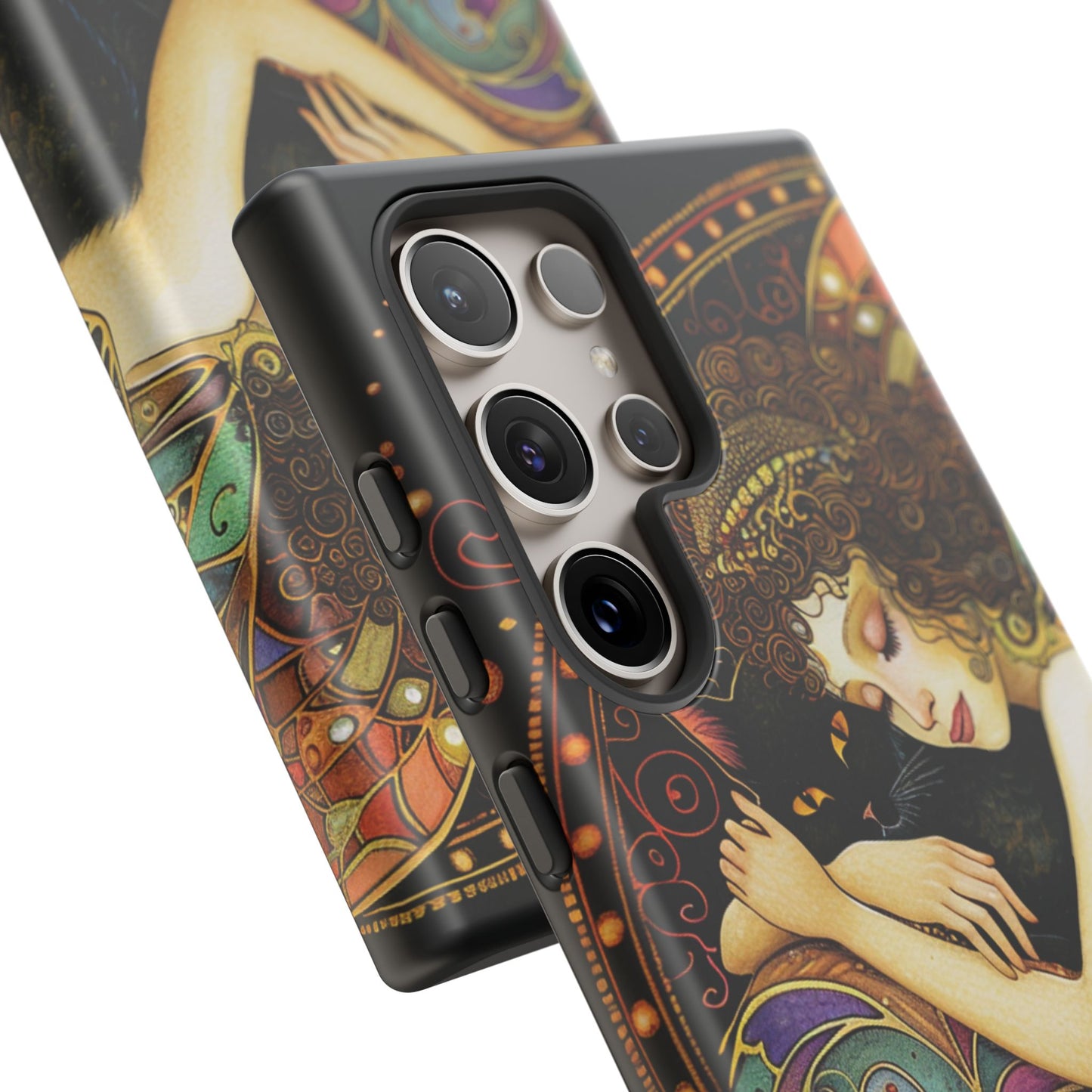 Artistic Phone Case for Cat Lovers, Tough Cases with Enchanting Design, Unique Gift for Birthdays, Holidays, and Celebrations
