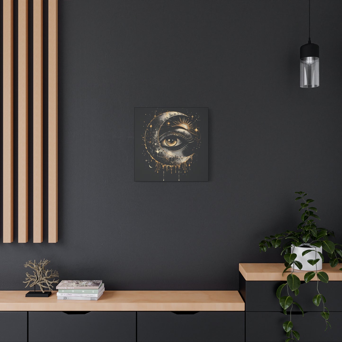 Celestial Eye Canvas Art Print, Mystic Moon Artwork, Astrology Decor, Spiritual Wall Art, Gift for Astronomers