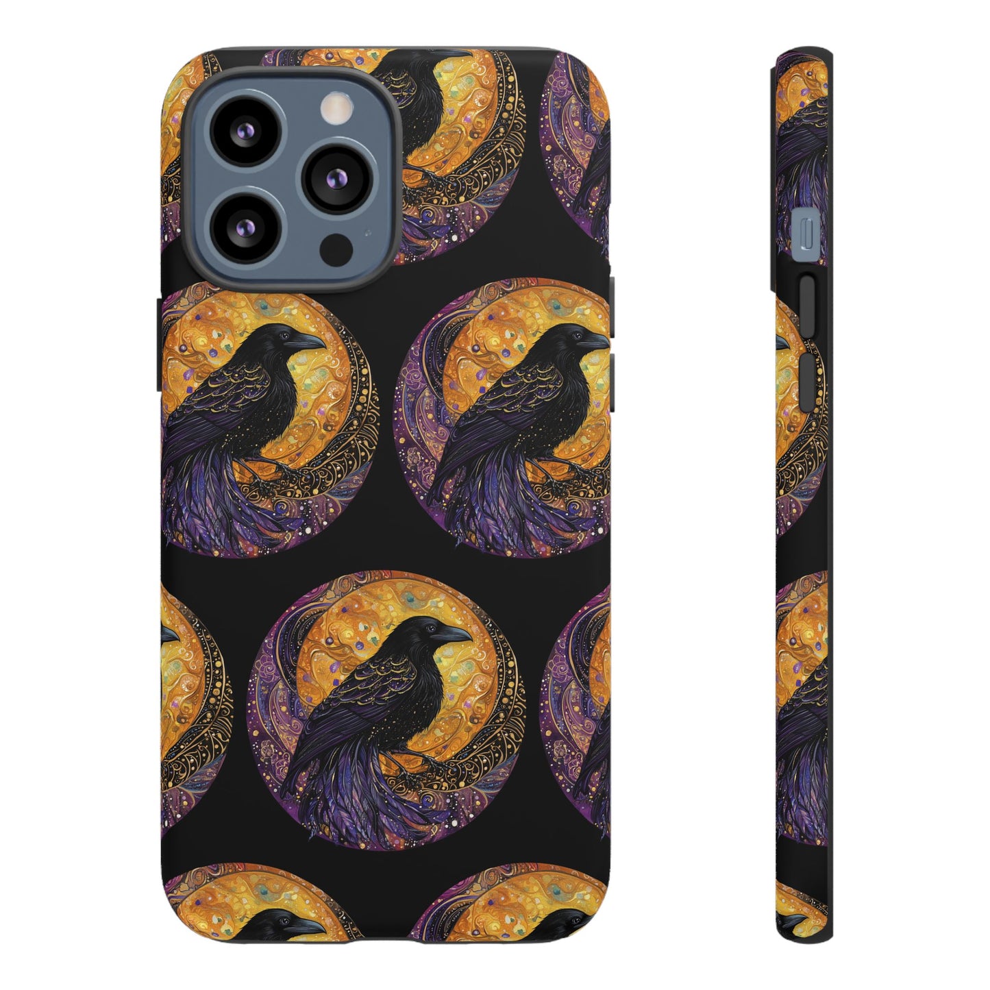 Raven Celestial Phone Case, Astrological Gift, Bird Lover Accessory, Tough Phone Cover, Gothic Aesthetic, Halloween Tech Decor