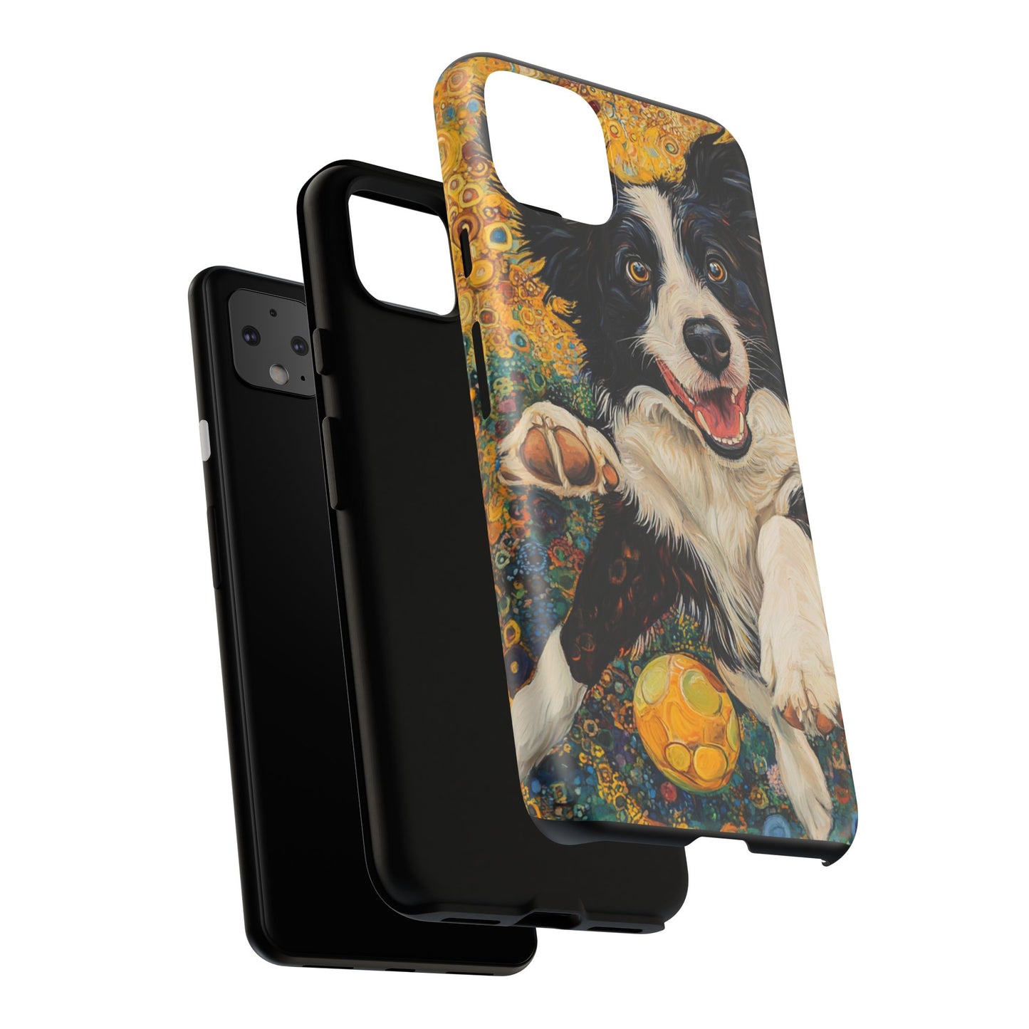 Border Collie Phone Case, Tough Cases, Pet Gifts, Customized Dog Accessories, Dog Mom Gift, Colorful Animal Artwork