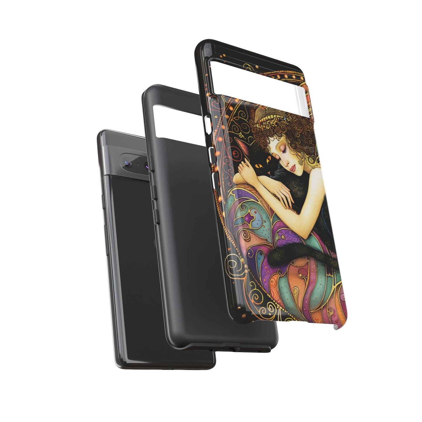Artistic Phone Case for Cat Lovers, Tough Cases with Enchanting Design, Unique Gift for Birthdays, Holidays, and Celebrations