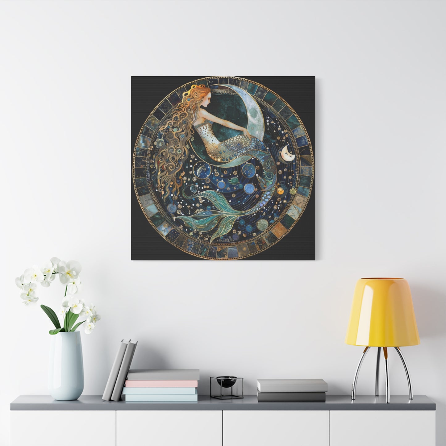Mermaid Art Canvas Print, Nautical Home Decor, Ocean Lover's Gift, Fantasy Wall Art, Beach House Wall Hanging