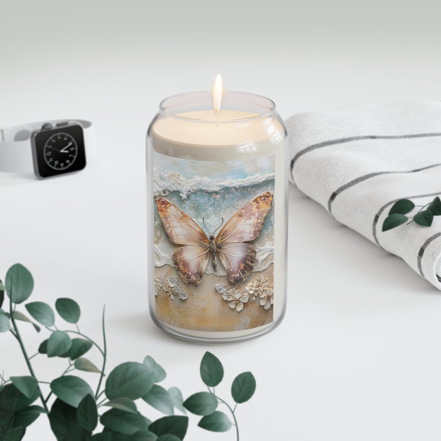 Butterfly Ocean Breeze Candle | Aromatherapy Gift, Home Decor, Relaxation, Spa Essential, Beach Lover Present