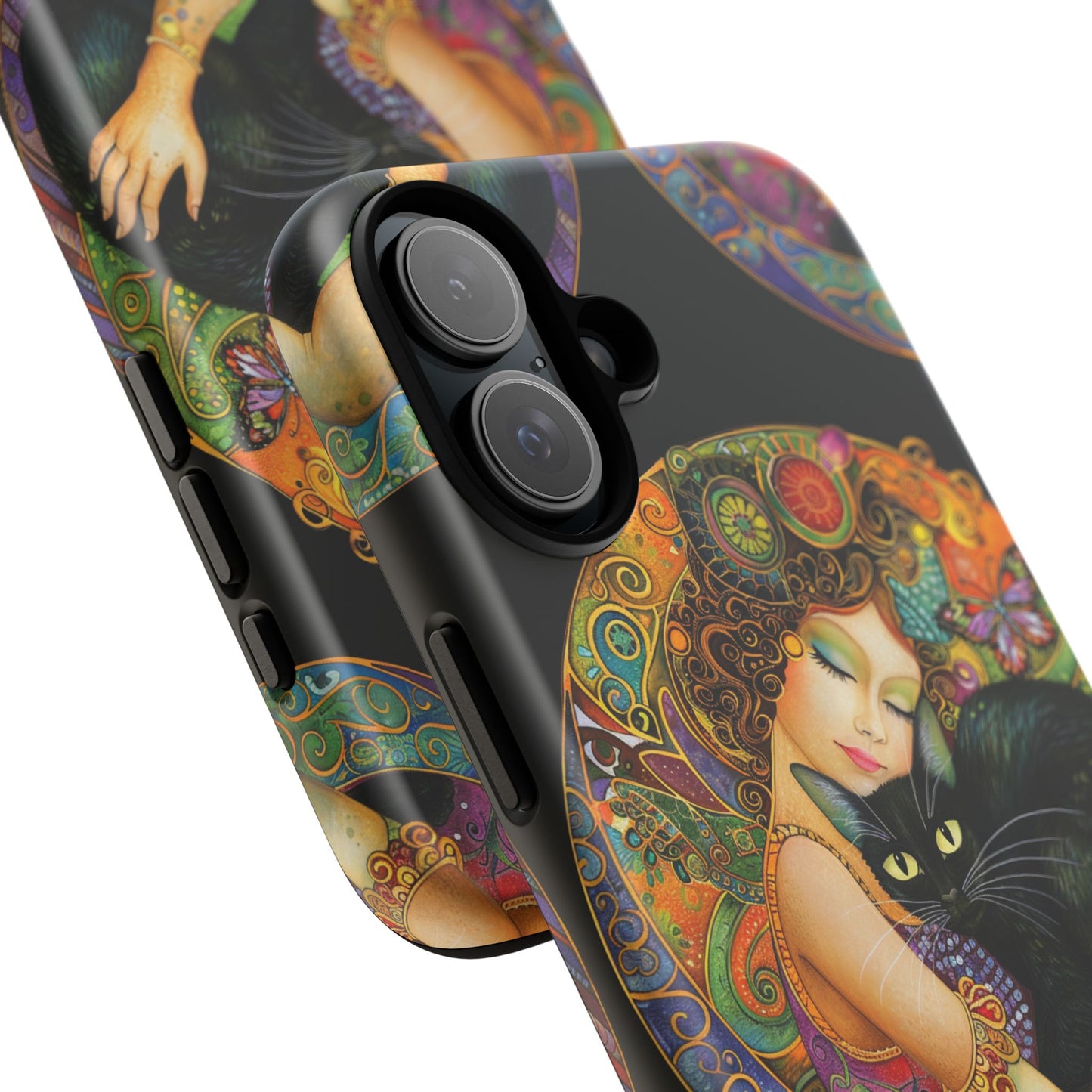 Tough Cases Phone Case, Colorful Protective Cover for Cat Lovers, Trendy Gift for Birthdays, Unique Art Phone Accessories