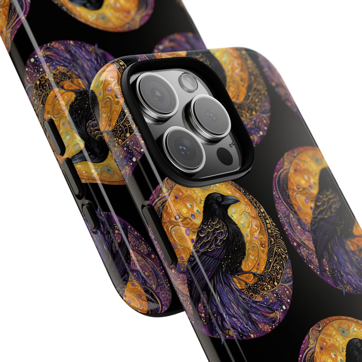Raven Celestial Phone Case, Astrological Gift, Bird Lover Accessory, Tough Phone Cover, Gothic Aesthetic, Halloween Tech Decor