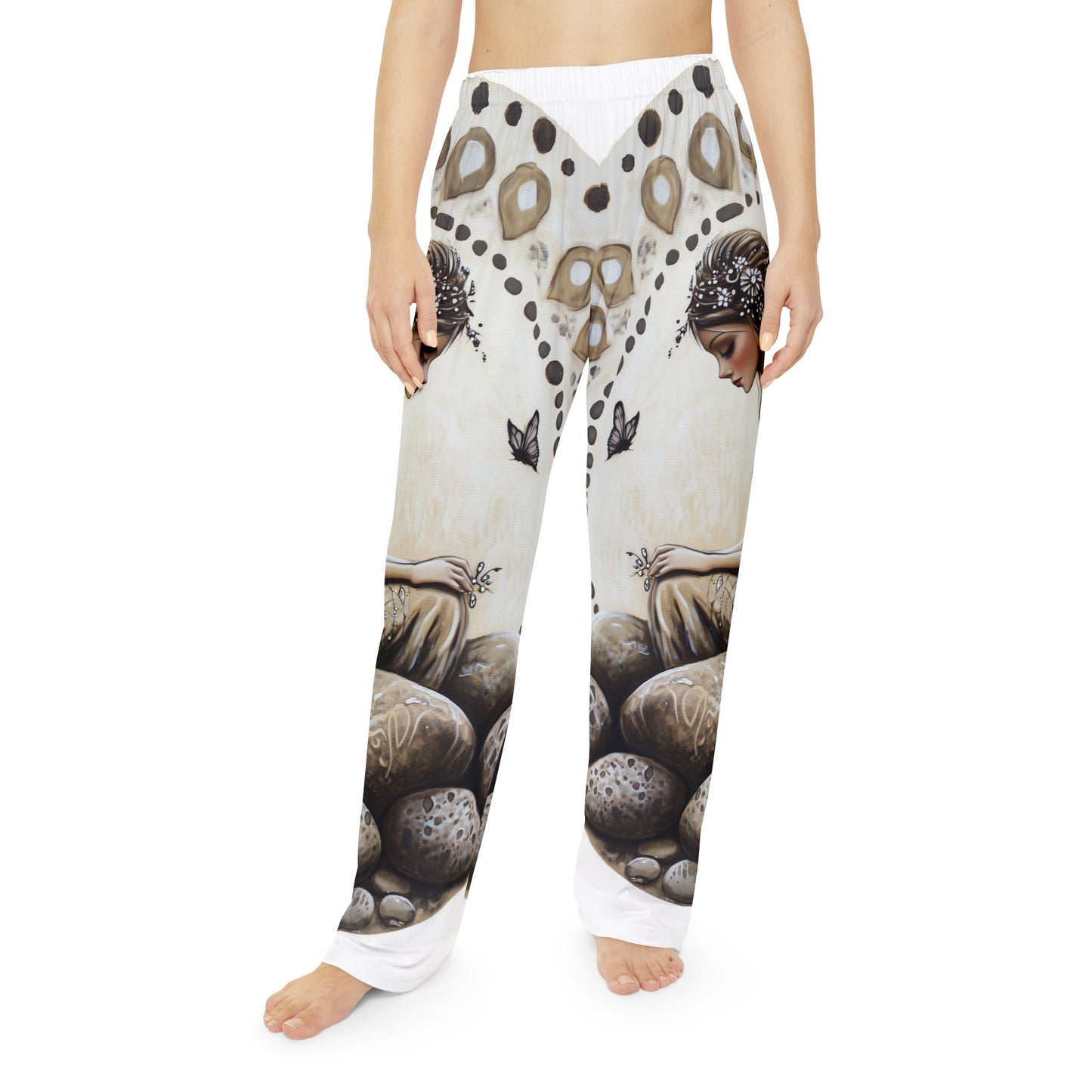 Stone Fairy Women's Pajama Pants, Relaxing Loungewear for Comfort, Gift for Her, Cozy Sleepwear, Nature-Inspired Style