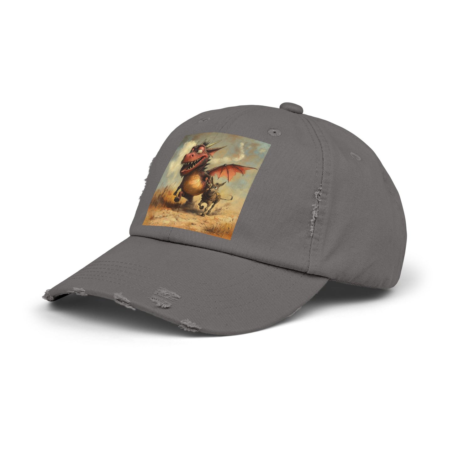 Playful Dragon Ass Distressed Cap | Unisex Cap, Casual, Gift for Fantasy Lovers, Birthday Gift, Festival Attire