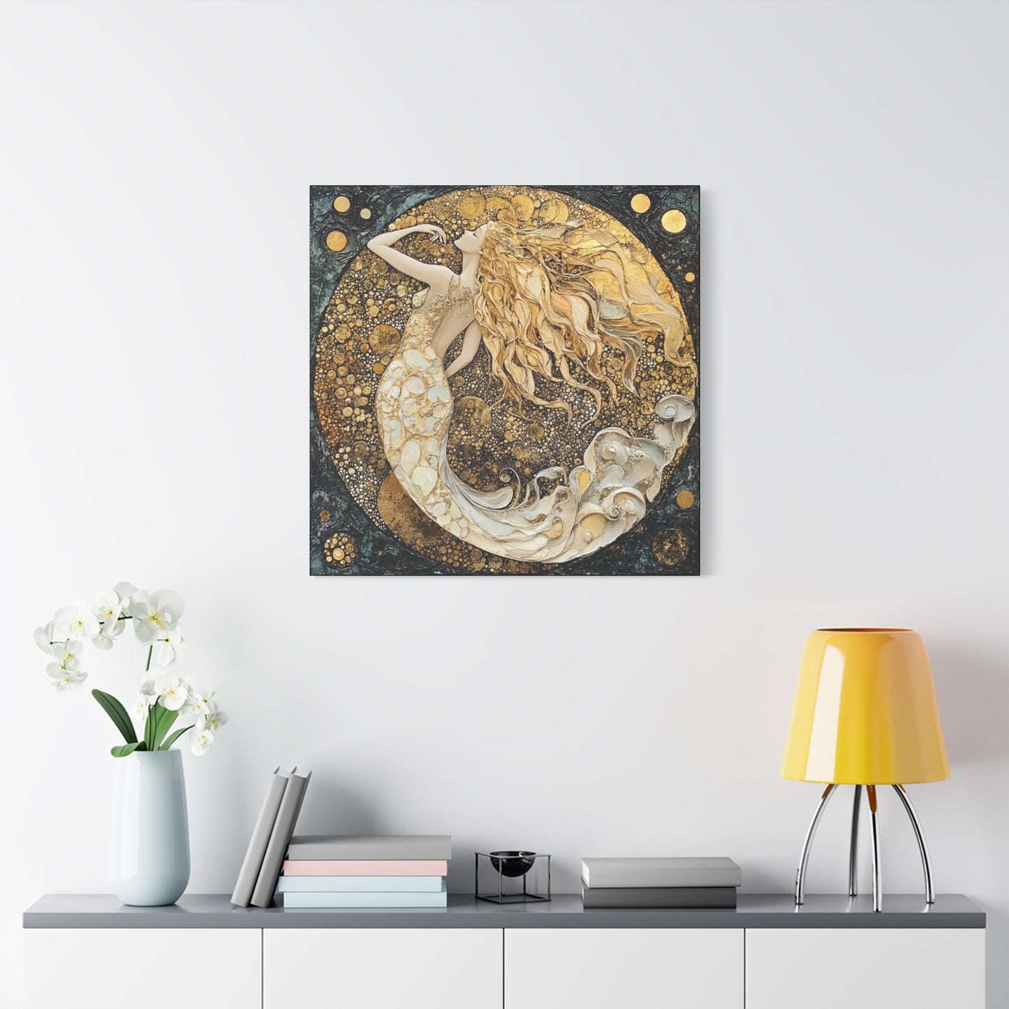 Elegant Mermaid Canvas Art, Home Decor, Wall Art, Gift for Her, Coastal Vibes, Housewarming Gift