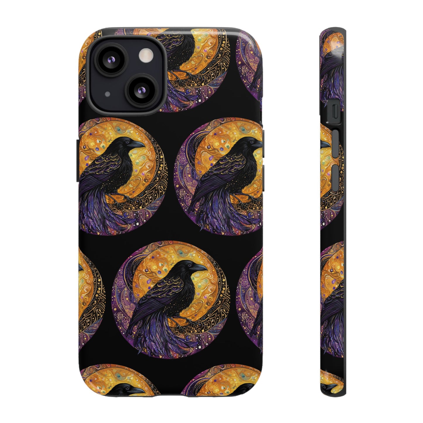Raven Celestial Phone Case, Astrological Gift, Bird Lover Accessory, Tough Phone Cover, Gothic Aesthetic, Halloween Tech Decor