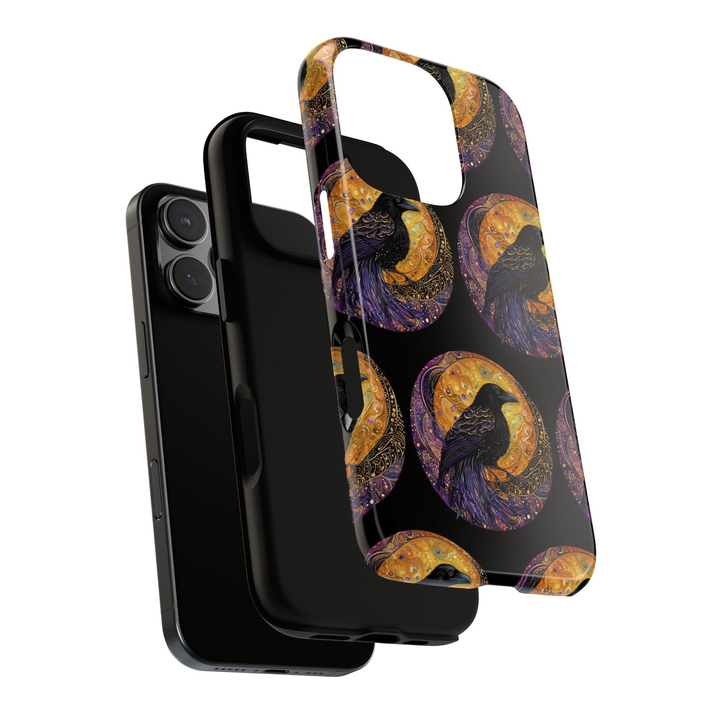 Raven Celestial Phone Case, Astrological Gift, Bird Lover Accessory, Tough Phone Cover, Gothic Aesthetic, Halloween Tech Decor