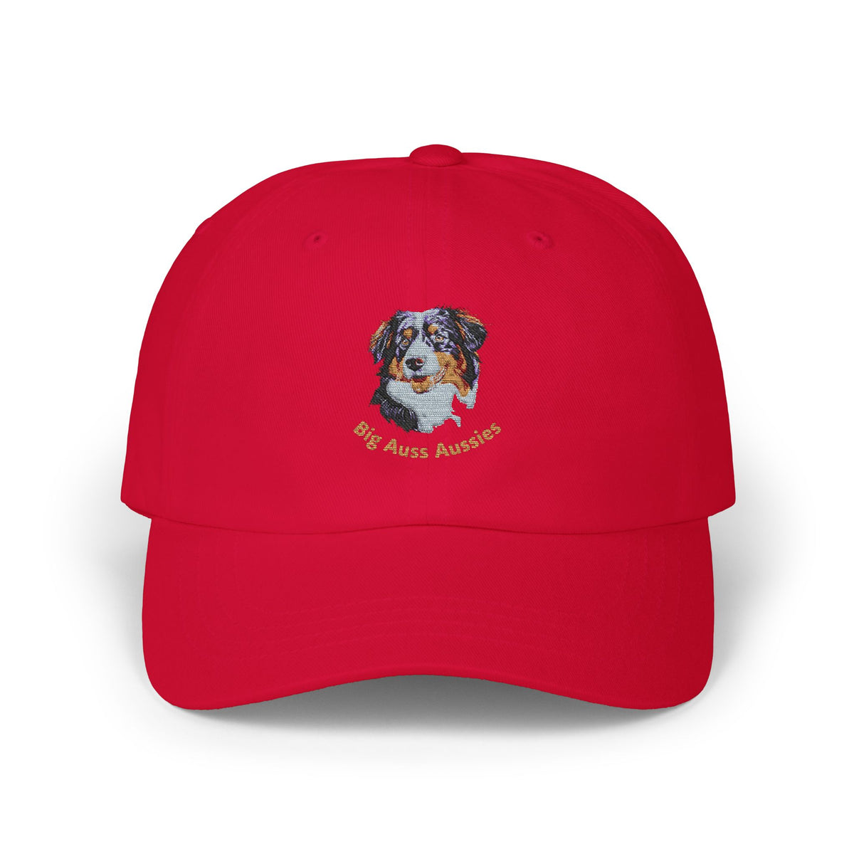 Big Auss Aussies Embroidered Custom Dog Dad Cap with Australian Shepherd Design