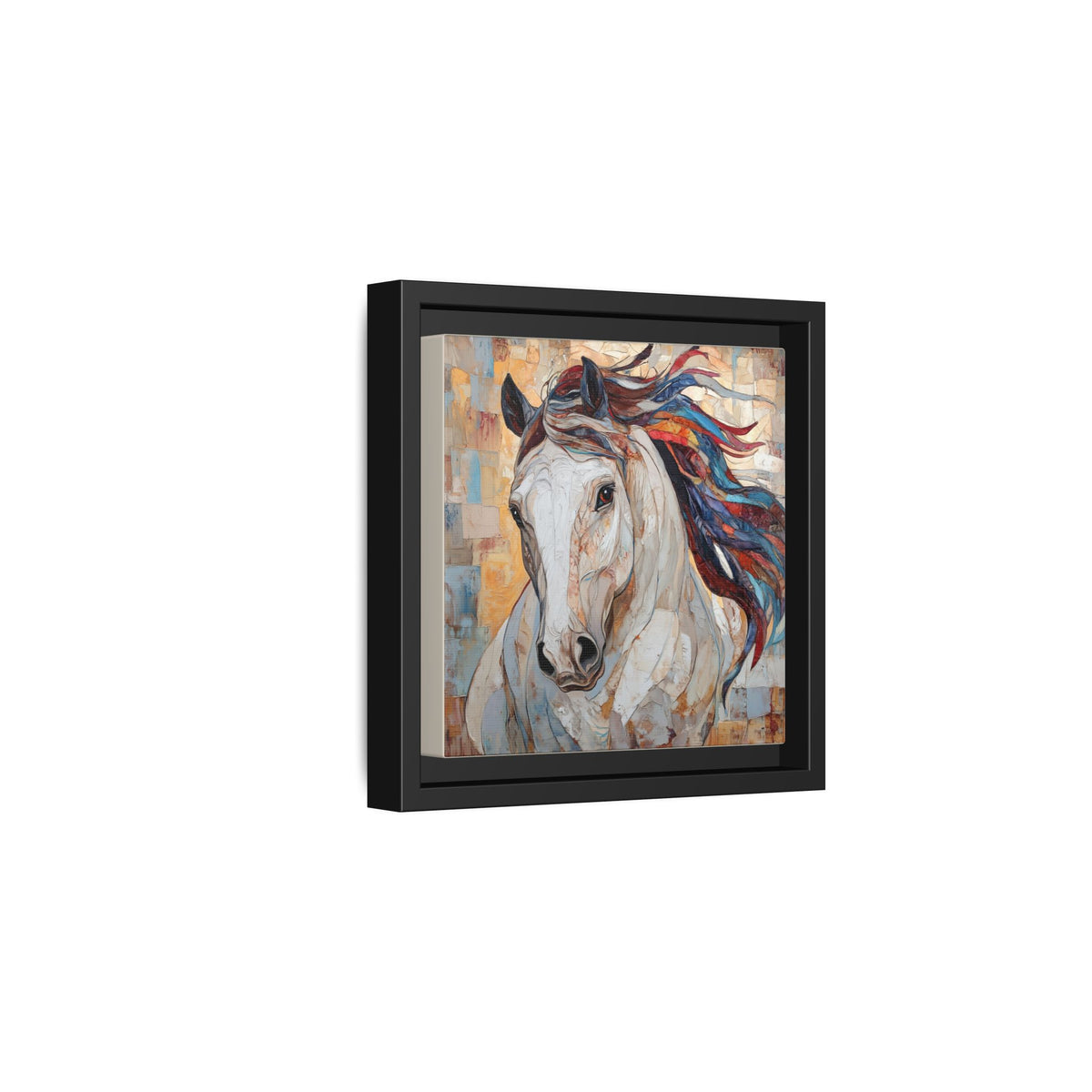 Colorful Mane Horse Matte Canvas Framed | Equine Wall Art