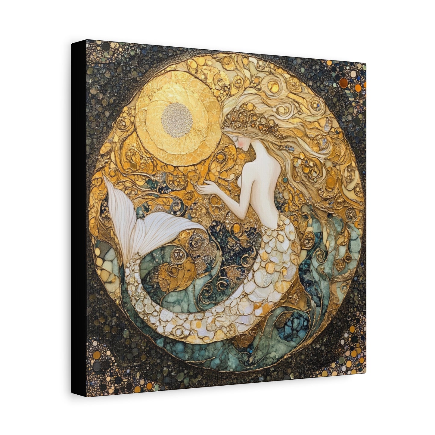 Elegant Mermaid Wall Art - Stretched Matte Canvas, Nautical Decor, Ocean Lover Gift, Home Decoration, Unique Mermaid Artwork