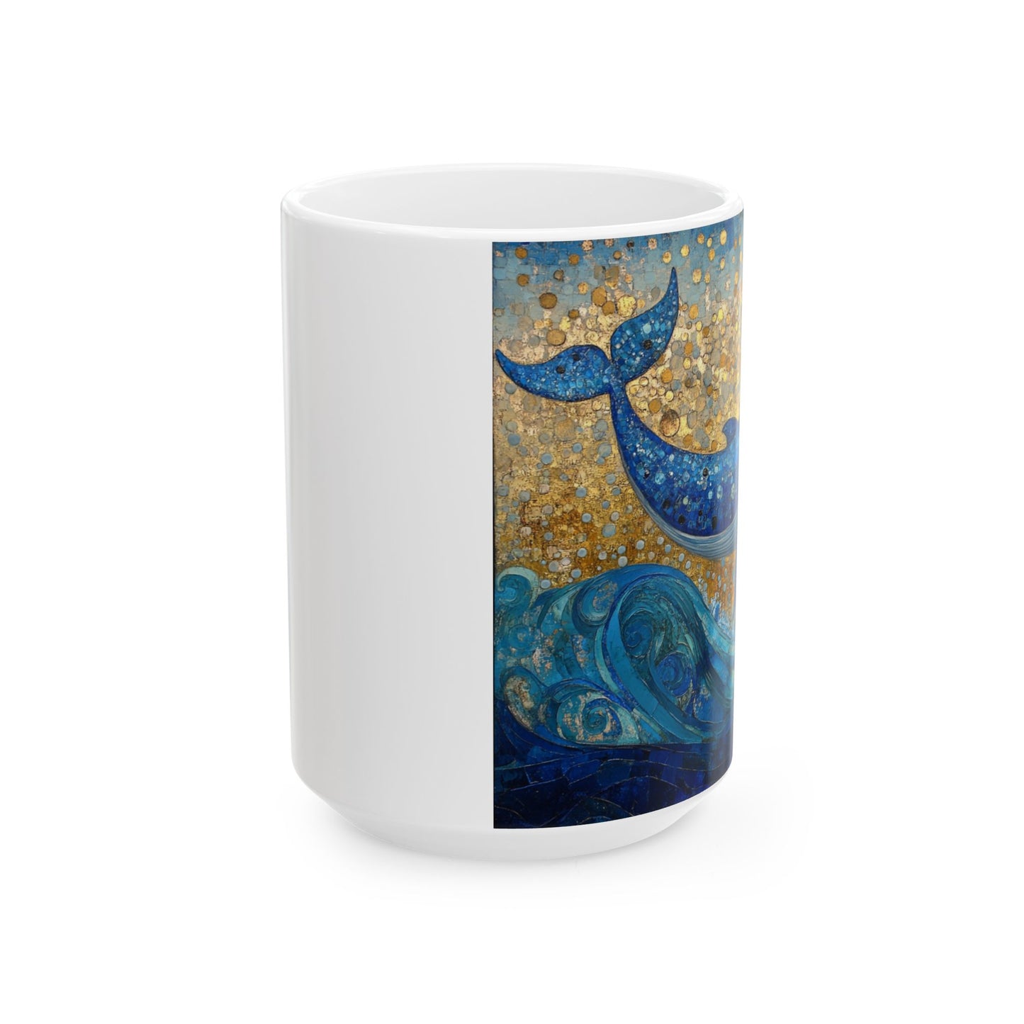 Ceramic Whale Art Mug | Ocean Lover Gift | 11oz & 15oz | Unique Whale Design | Coffee Cup for Nature Enthusiasts, Whale Decor, Sea Life