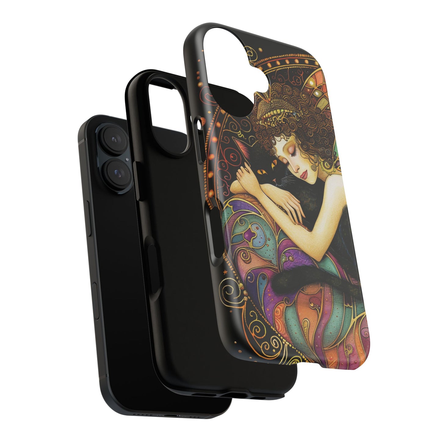 Artistic Phone Case for Cat Lovers, Tough Cases with Enchanting Design, Unique Gift for Birthdays, Holidays, and Celebrations