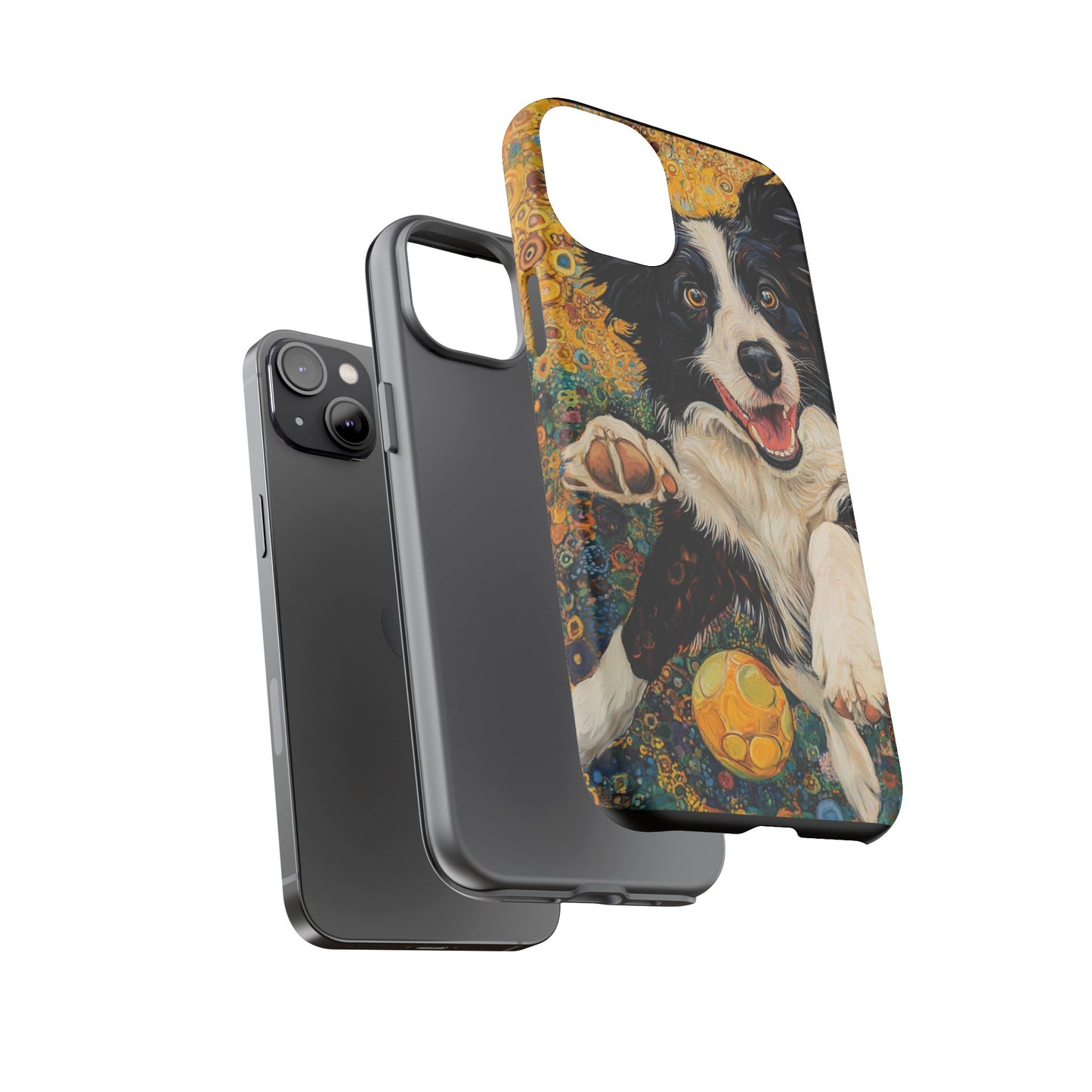 Border Collie Phone Case, Tough Cases, Pet Gifts, Customized Dog Accessories, Dog Mom Gift, Colorful Animal Artwork